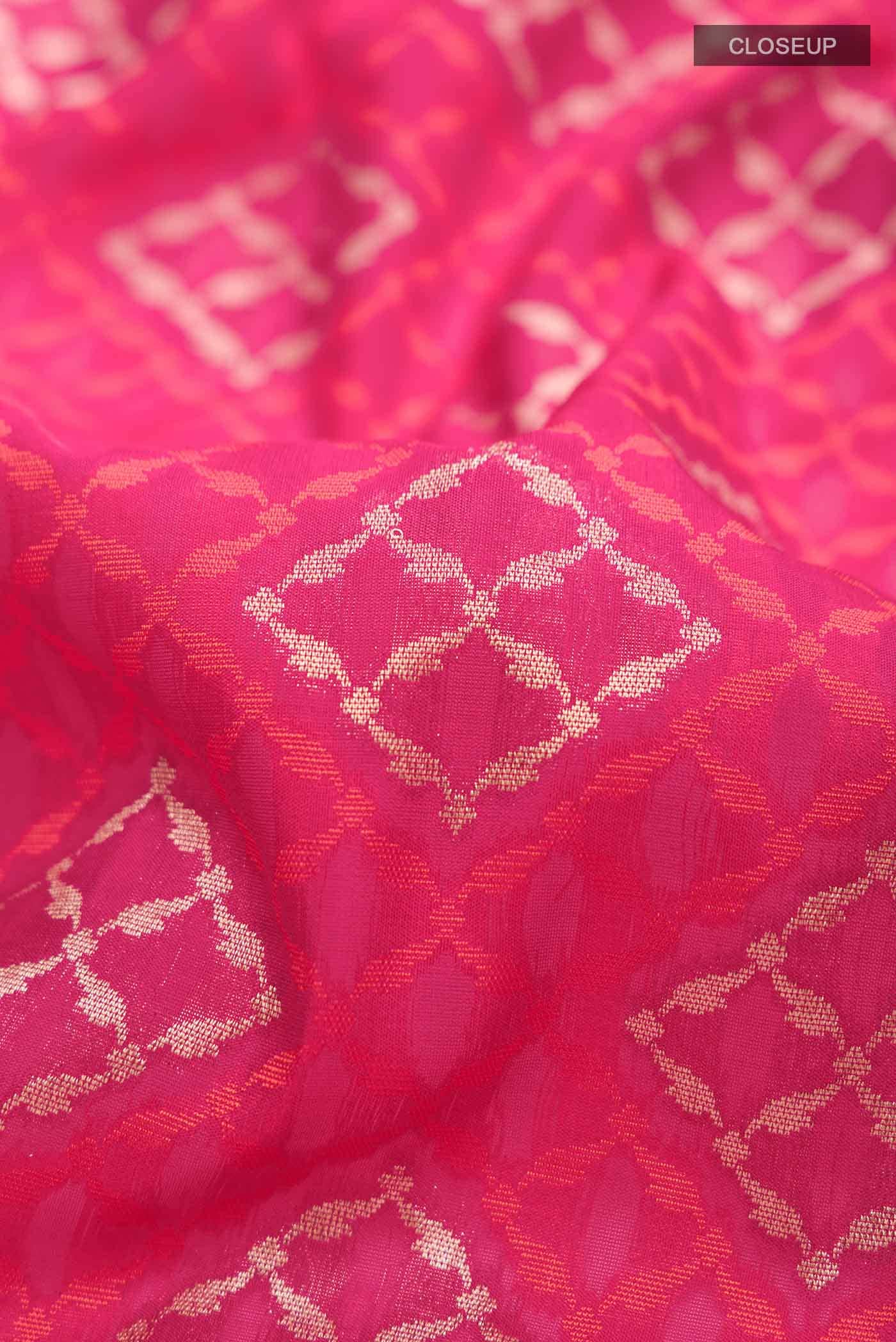 Pink Banarasi Silk Saree