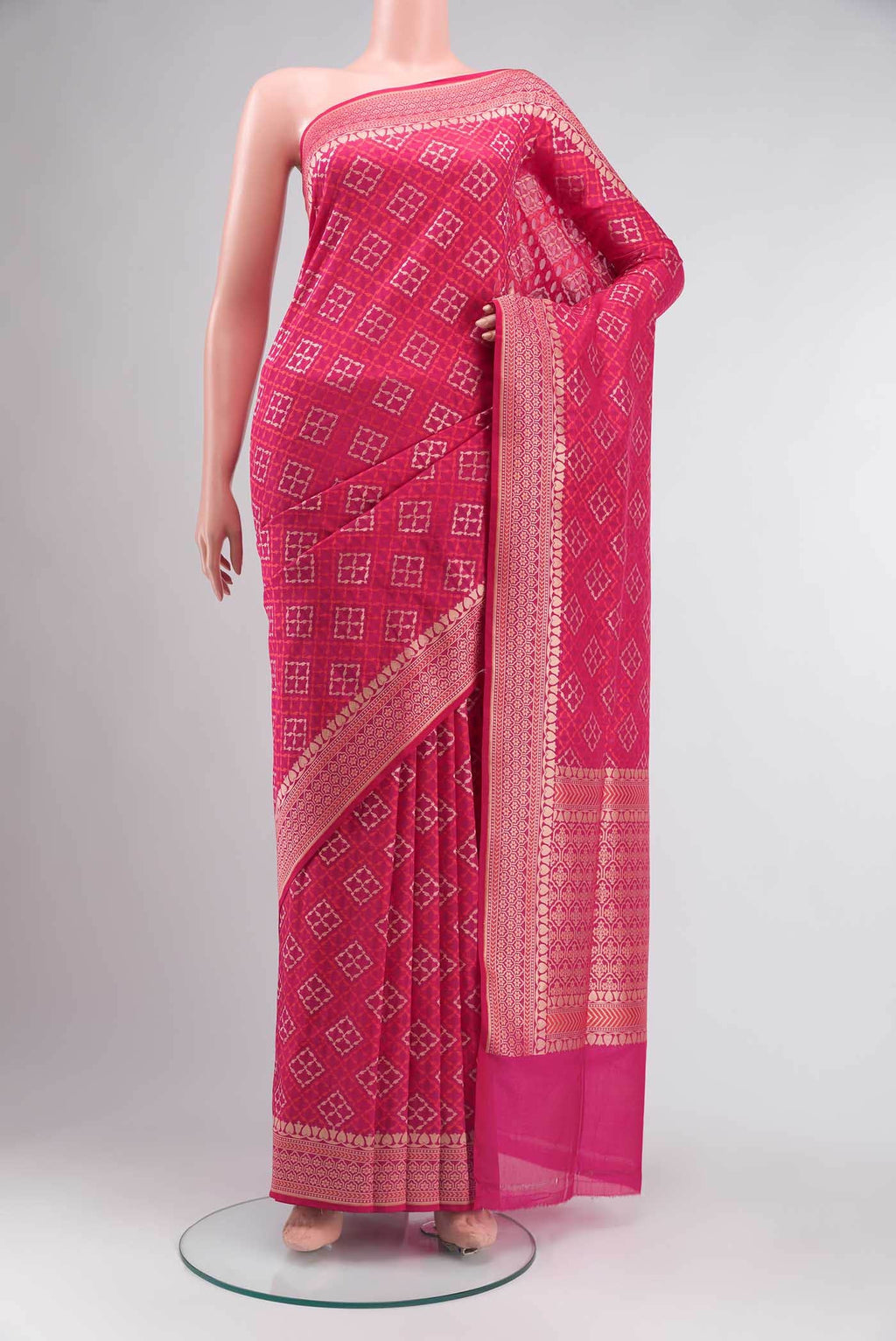 Pink Banarasi Silk Saree