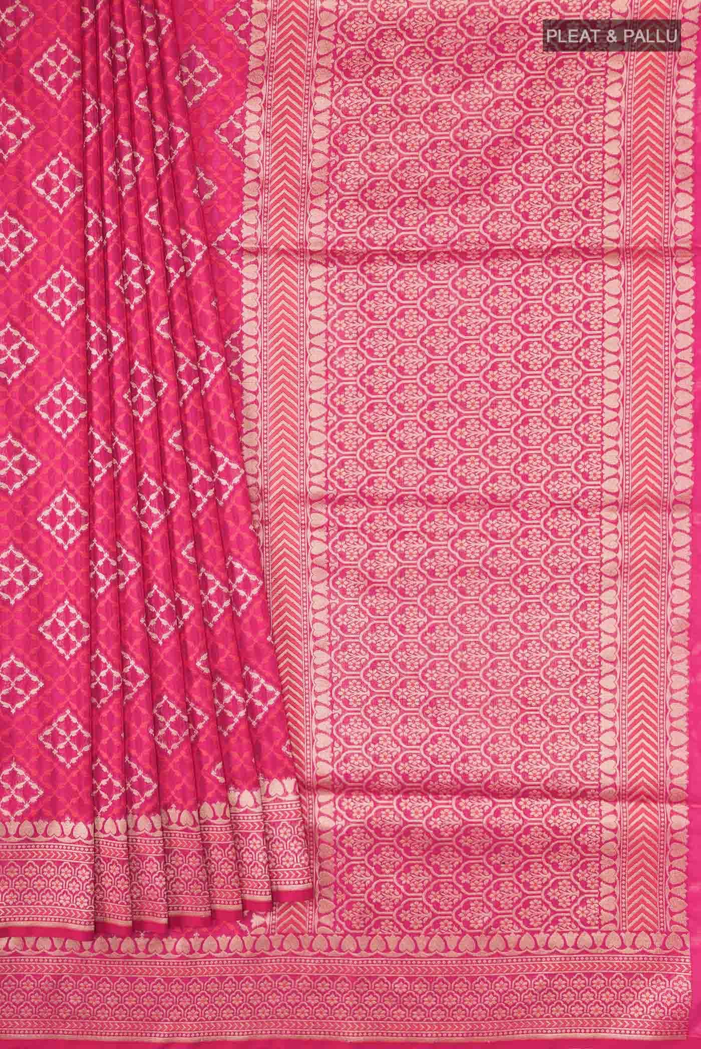 Pink Banarasi Silk Saree