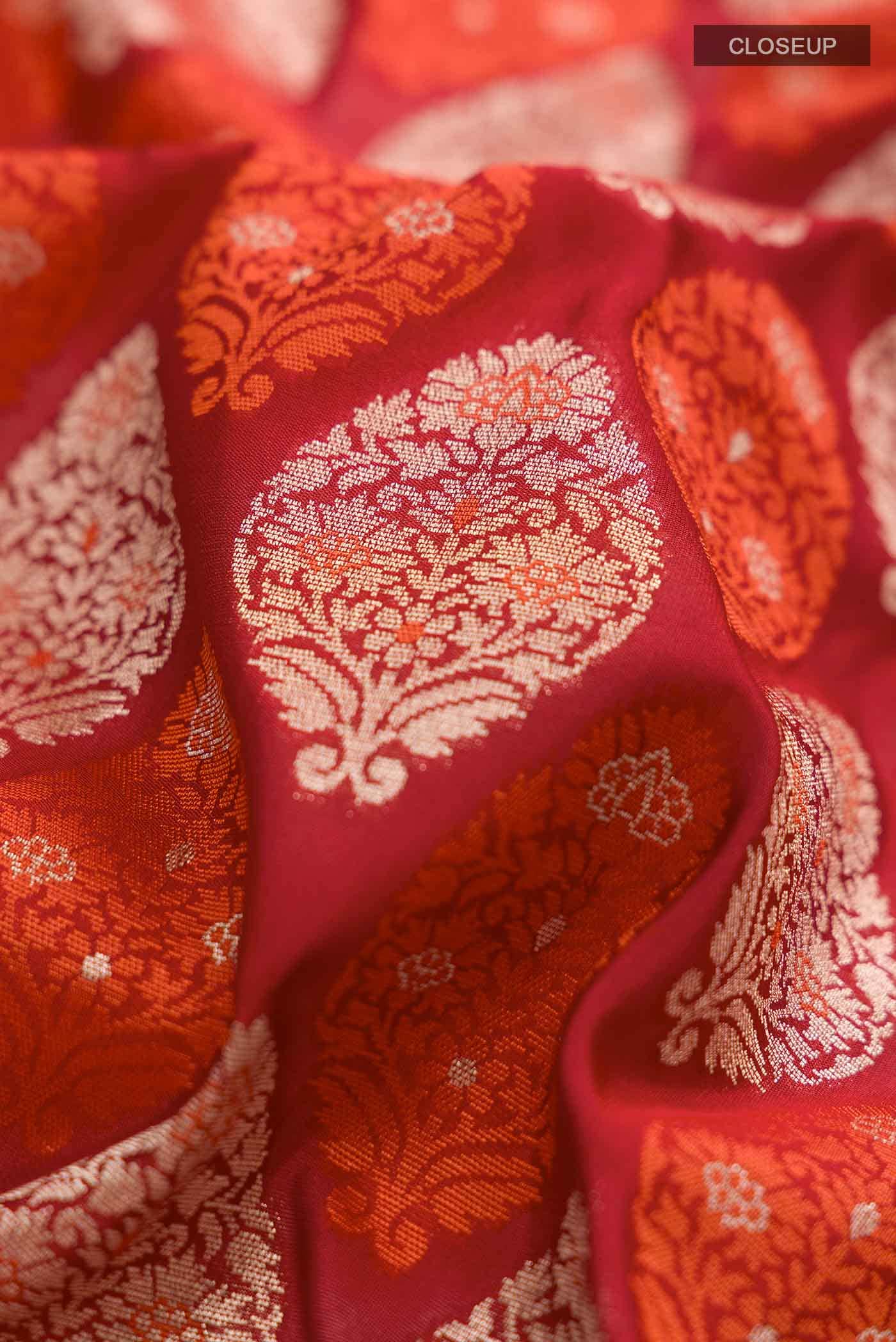 Maroon Banarasi Silk Saree