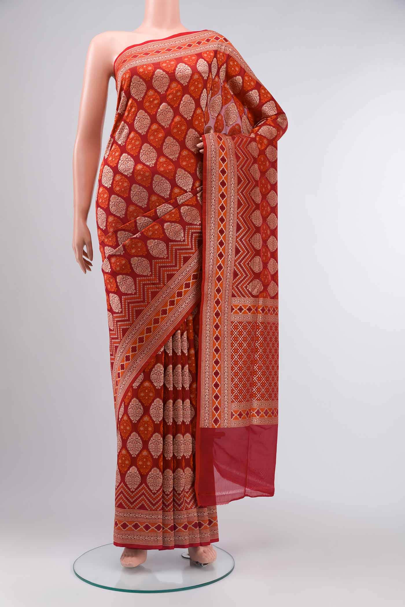 Maroon Banarasi Silk Saree