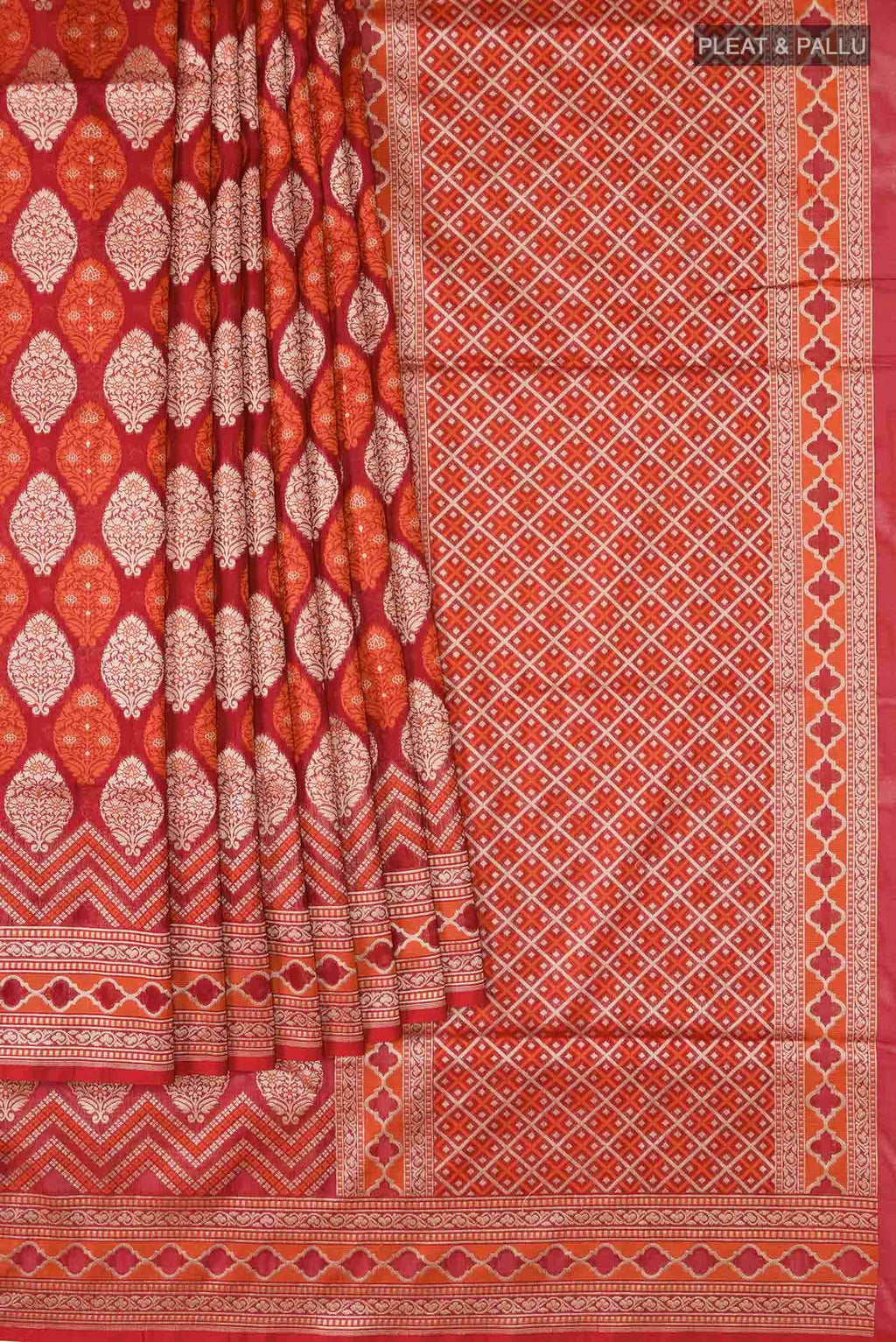 Maroon Banarasi Silk Saree