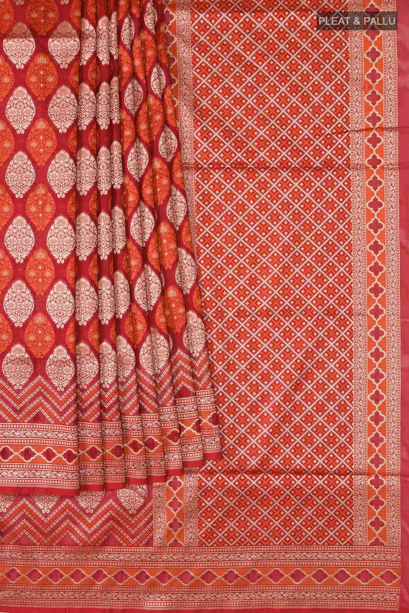 Maroon Banarasi Silk Saree