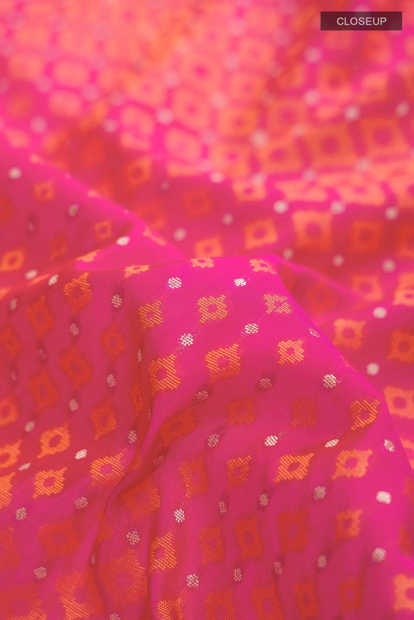 Pink Banarasi Silk Saree