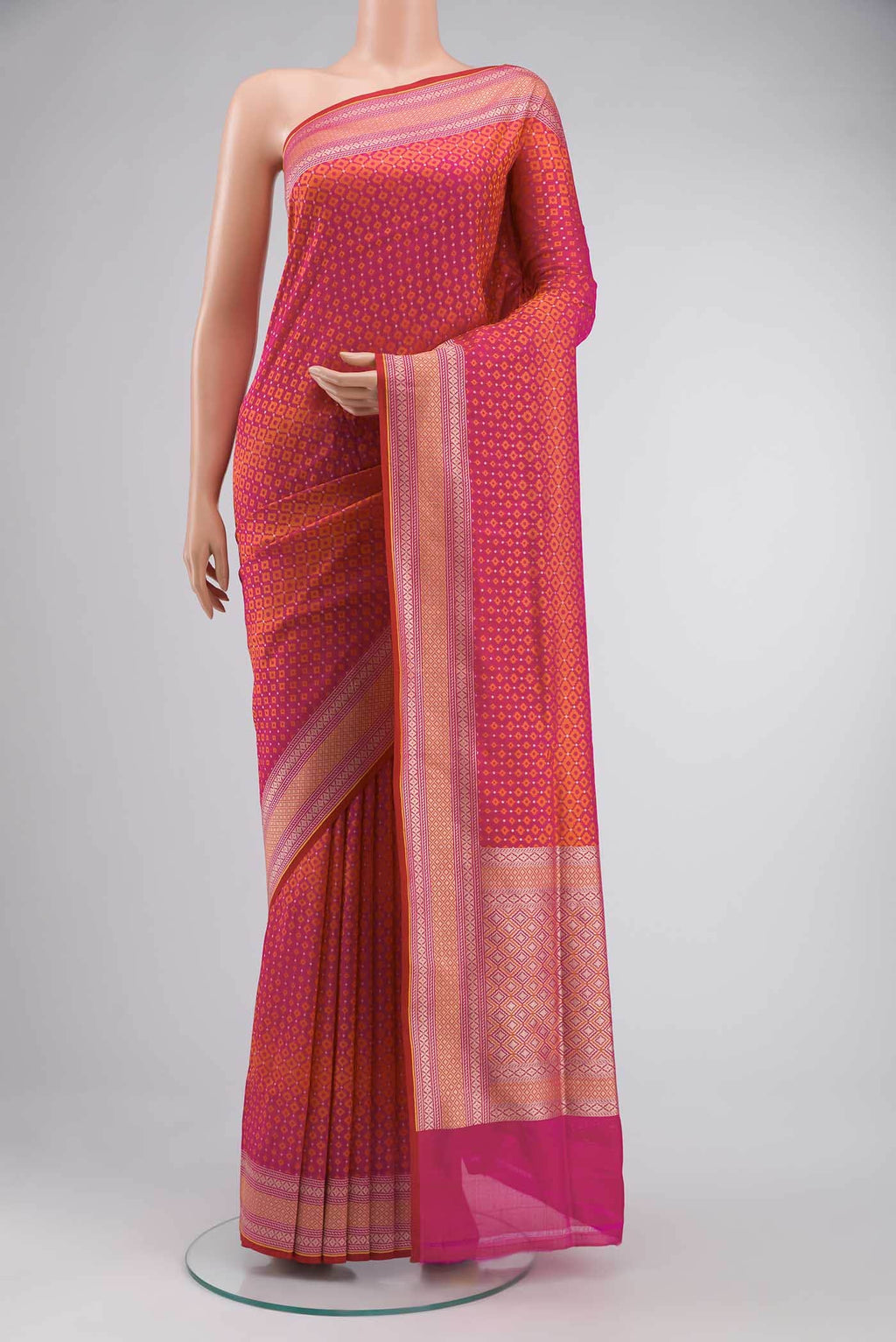 Pink Banarasi Silk Saree