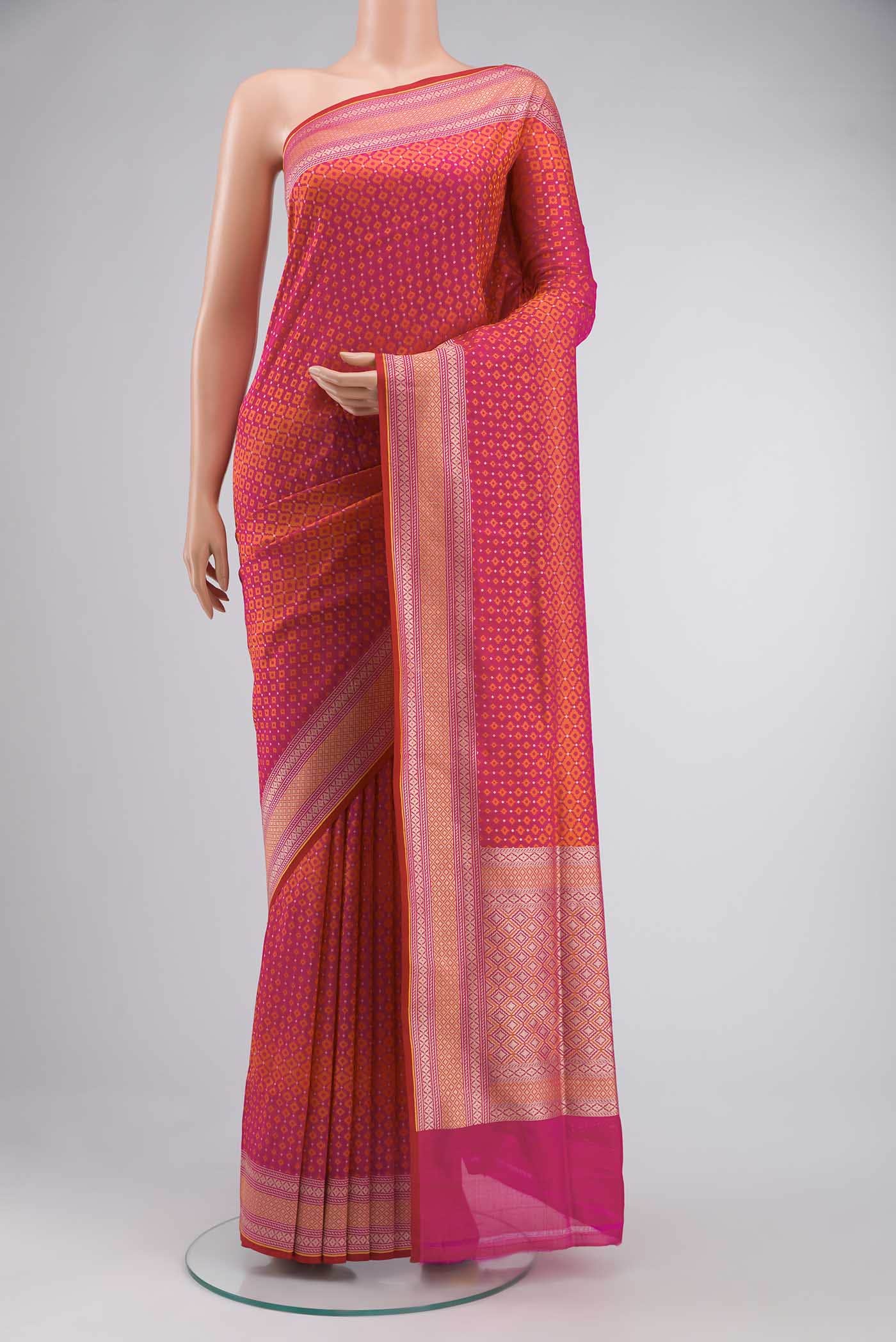 Pink Banarasi Silk Saree