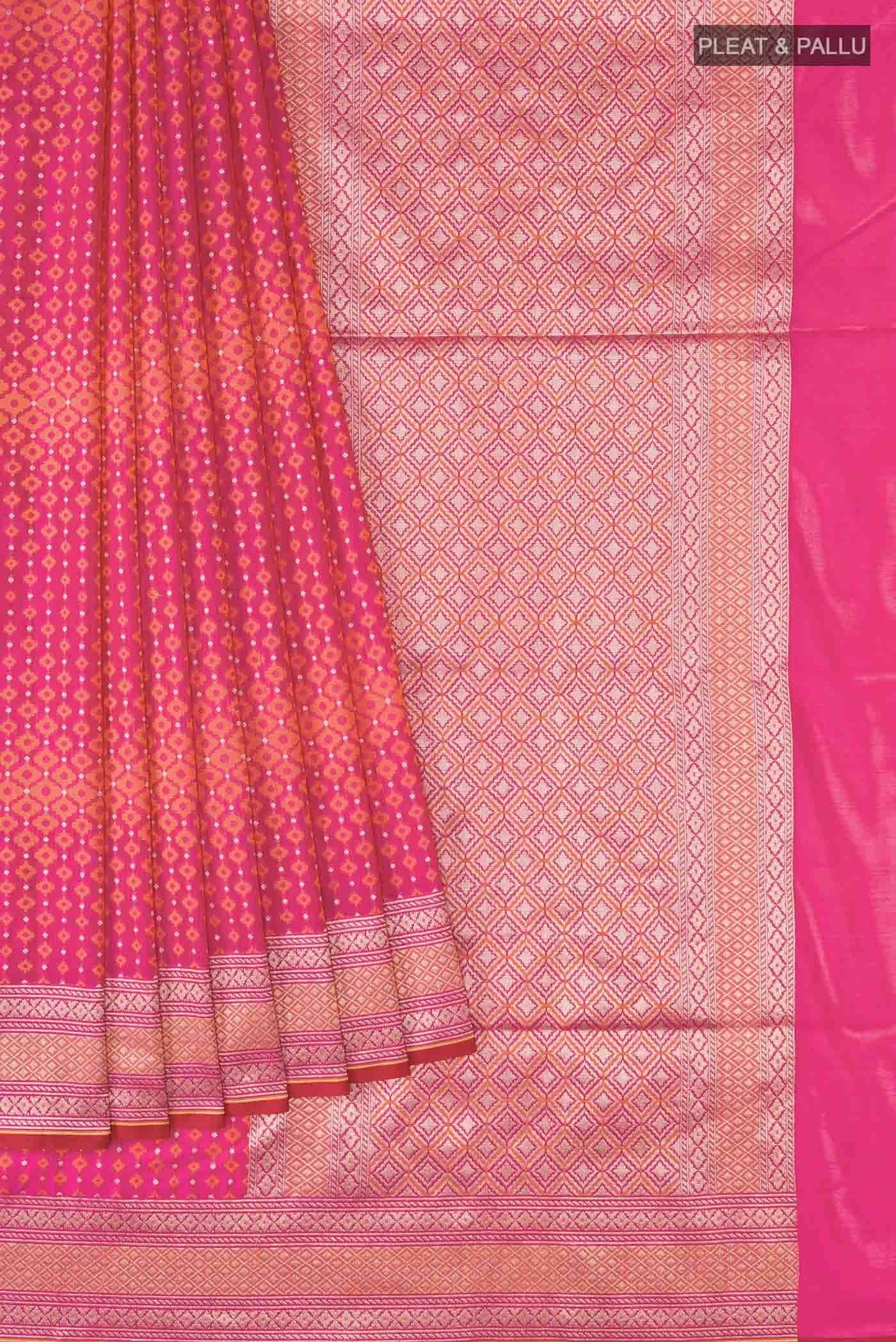 Pink Banarasi Silk Saree