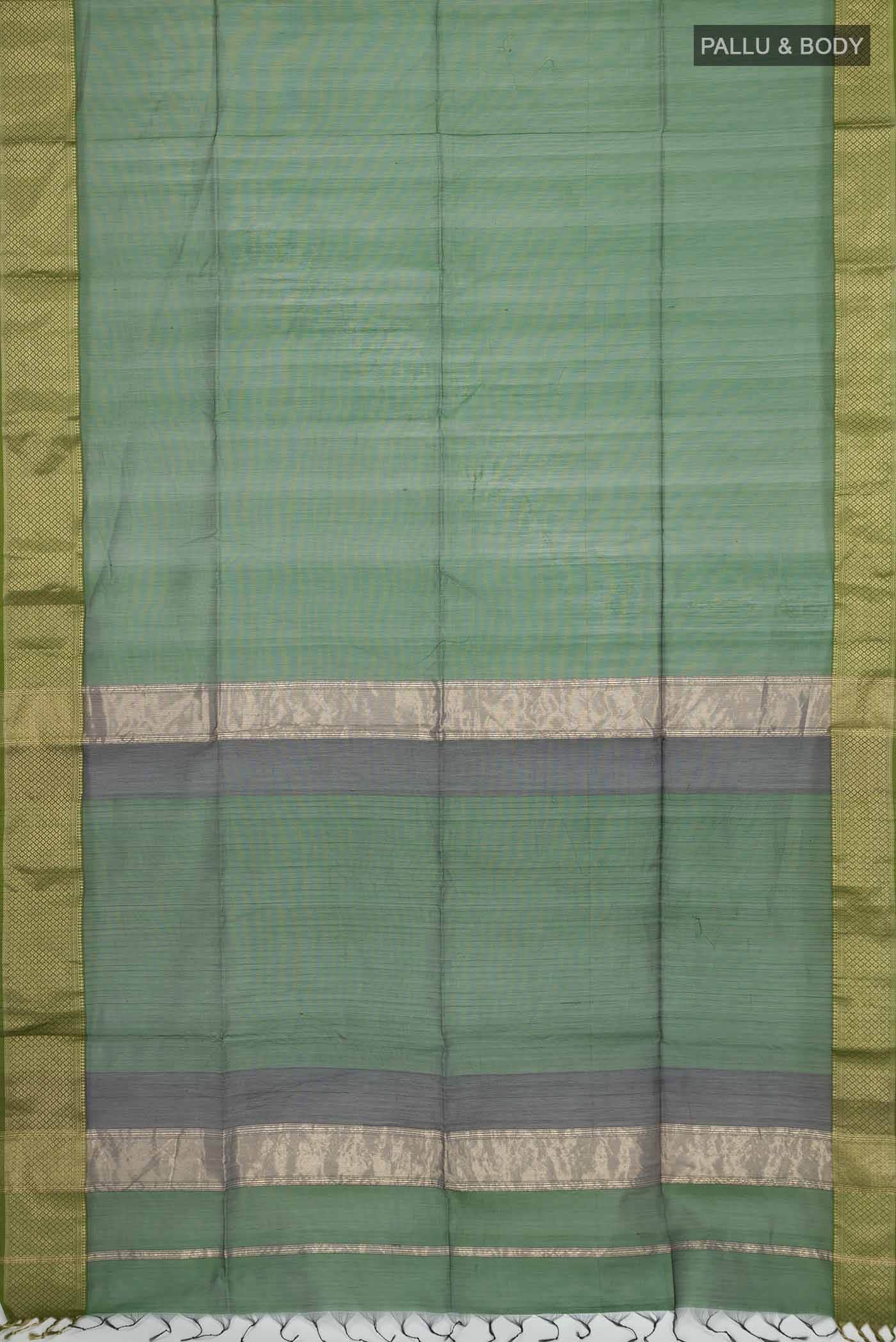 Green Maheshwari Silk Cotton Saree