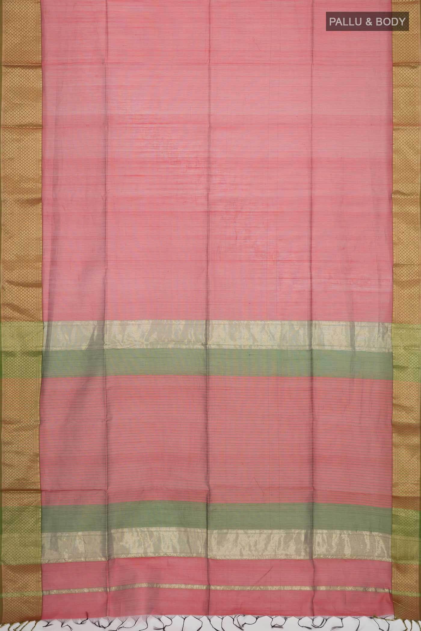 Red Maheshwari Silk Cotton Saree