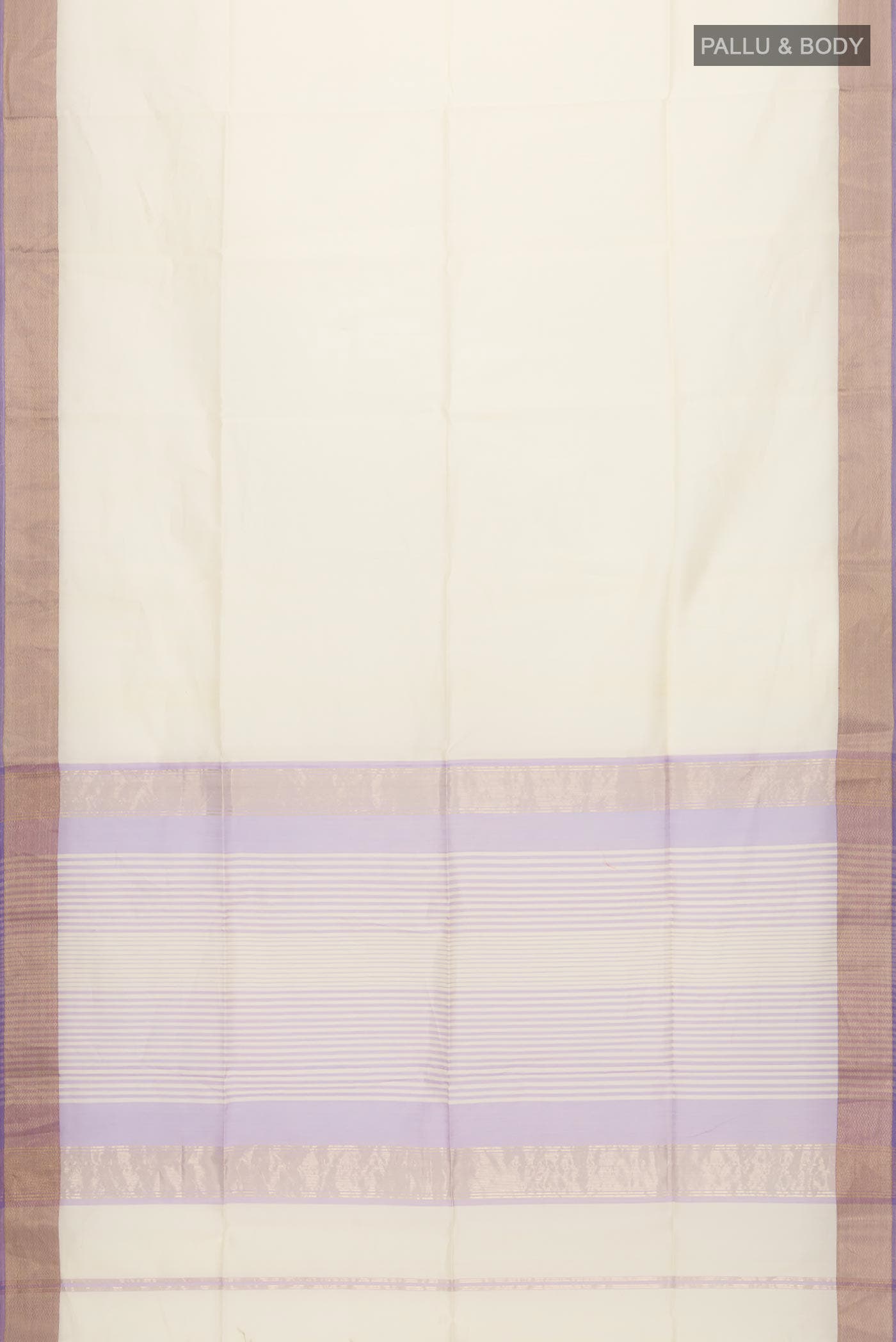 Cream Maheshwari Silk Cotton Saree