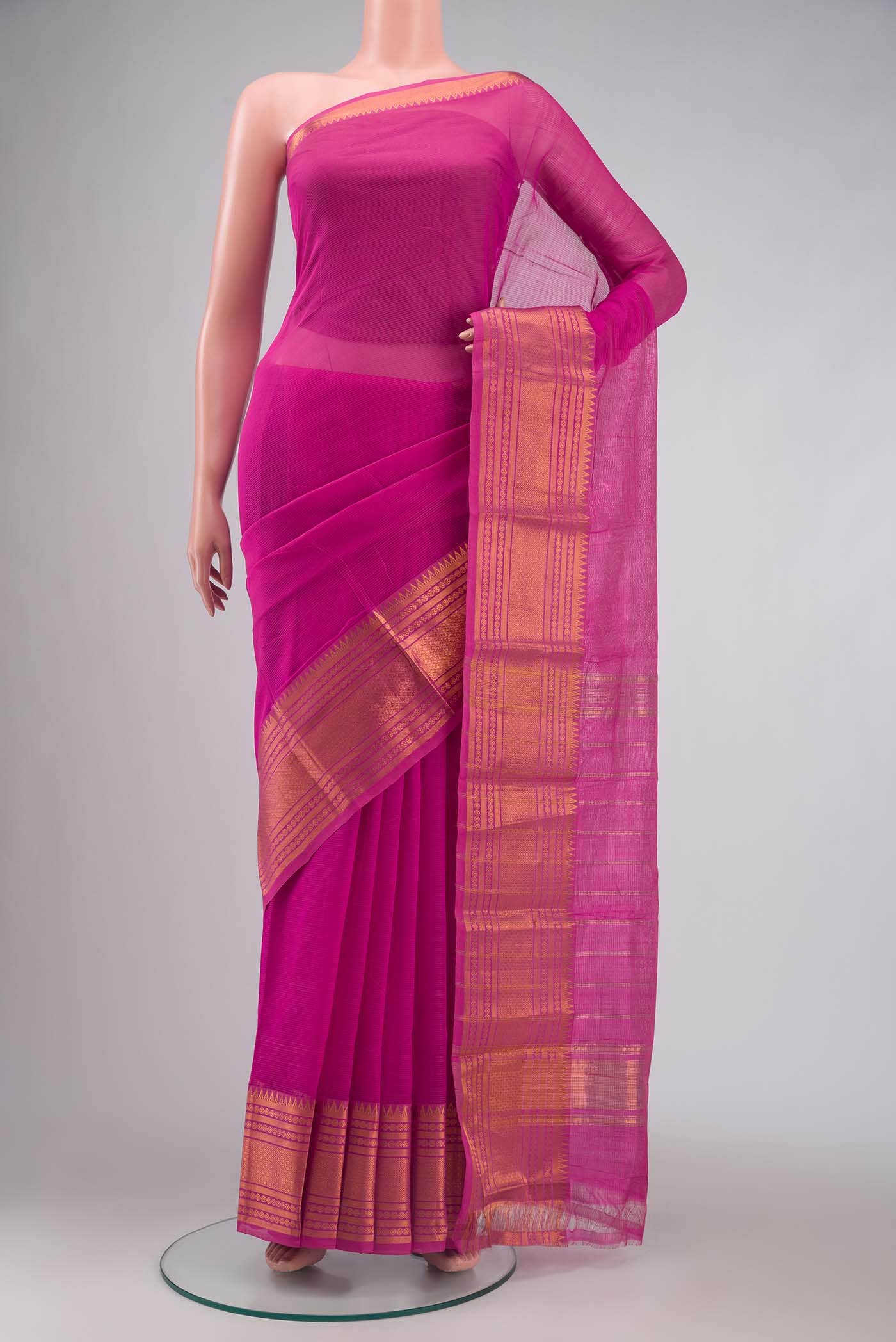 Pink Silk Cotton Saree