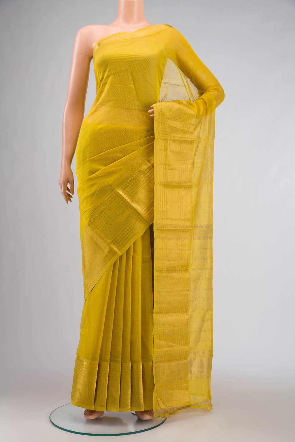 Yellow Silk Cotton Saree