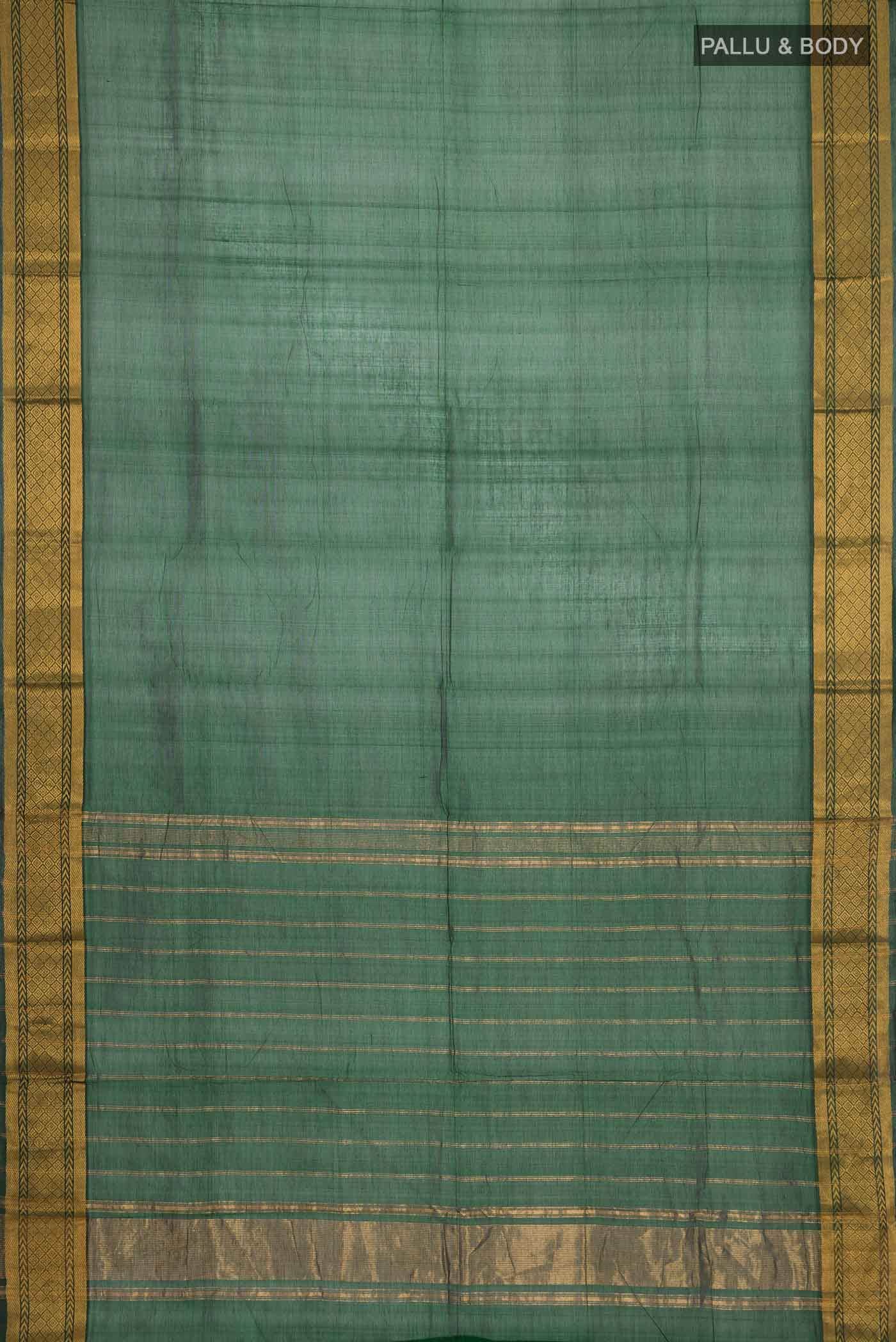 Bottle Green Silk Cotton Saree