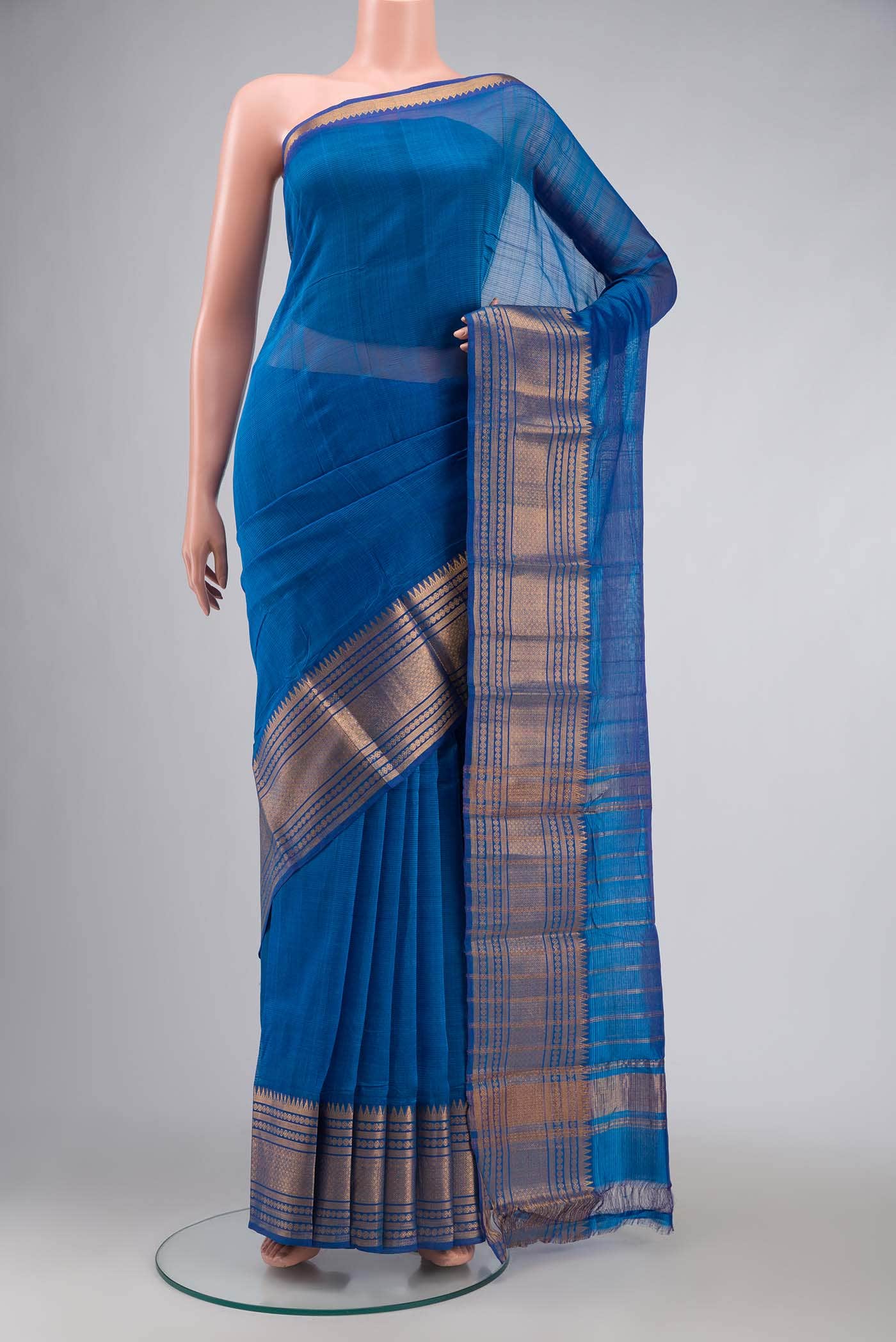 Blue Silk Cotton Saree