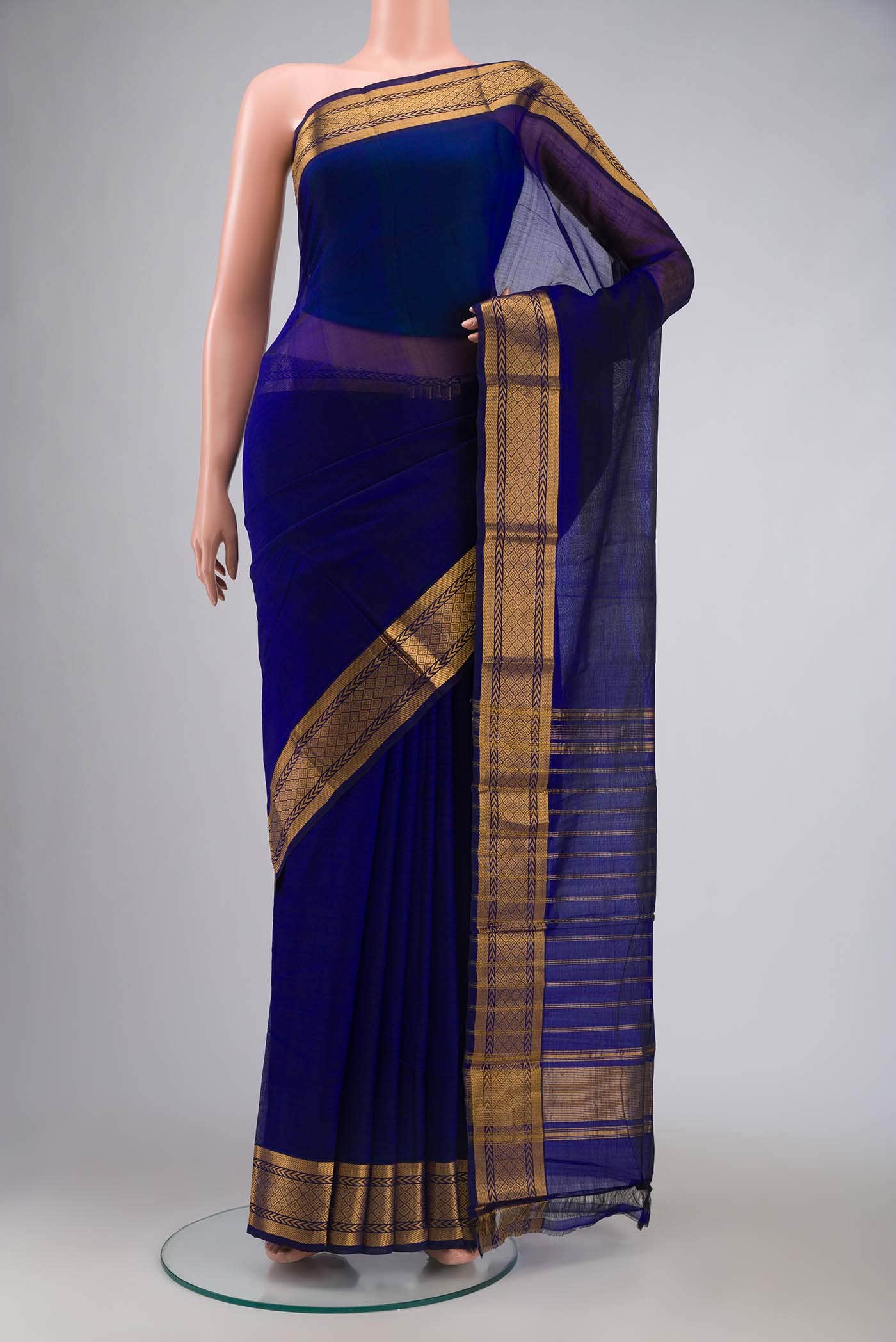 Blue Silk Cotton Saree