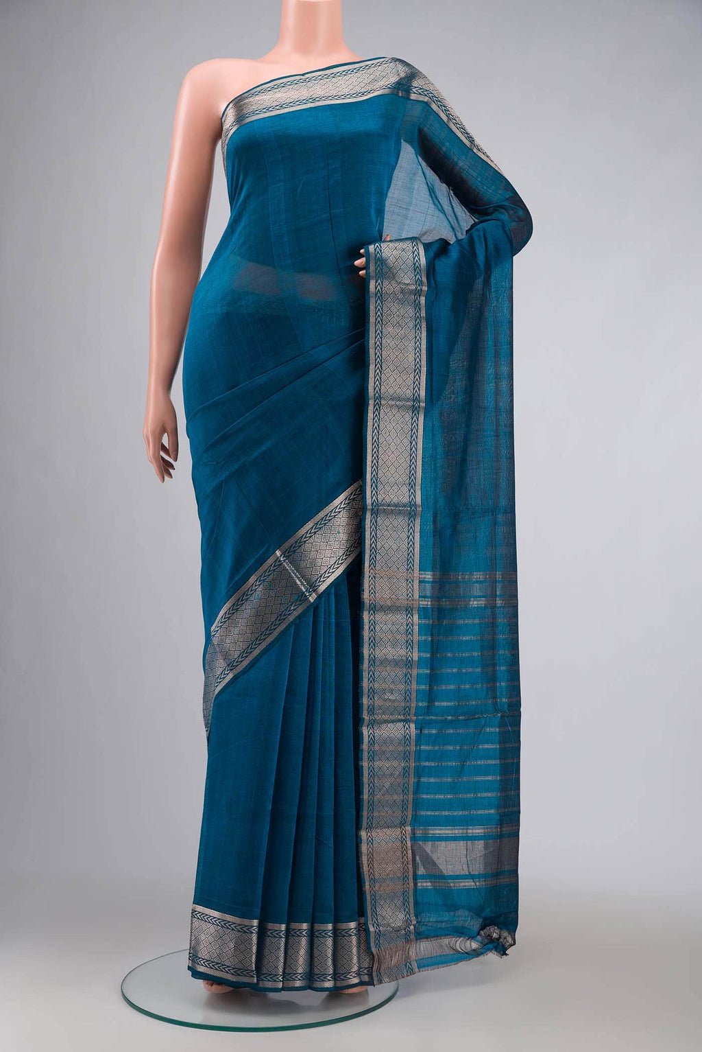 Blue Silk Cotton Saree
