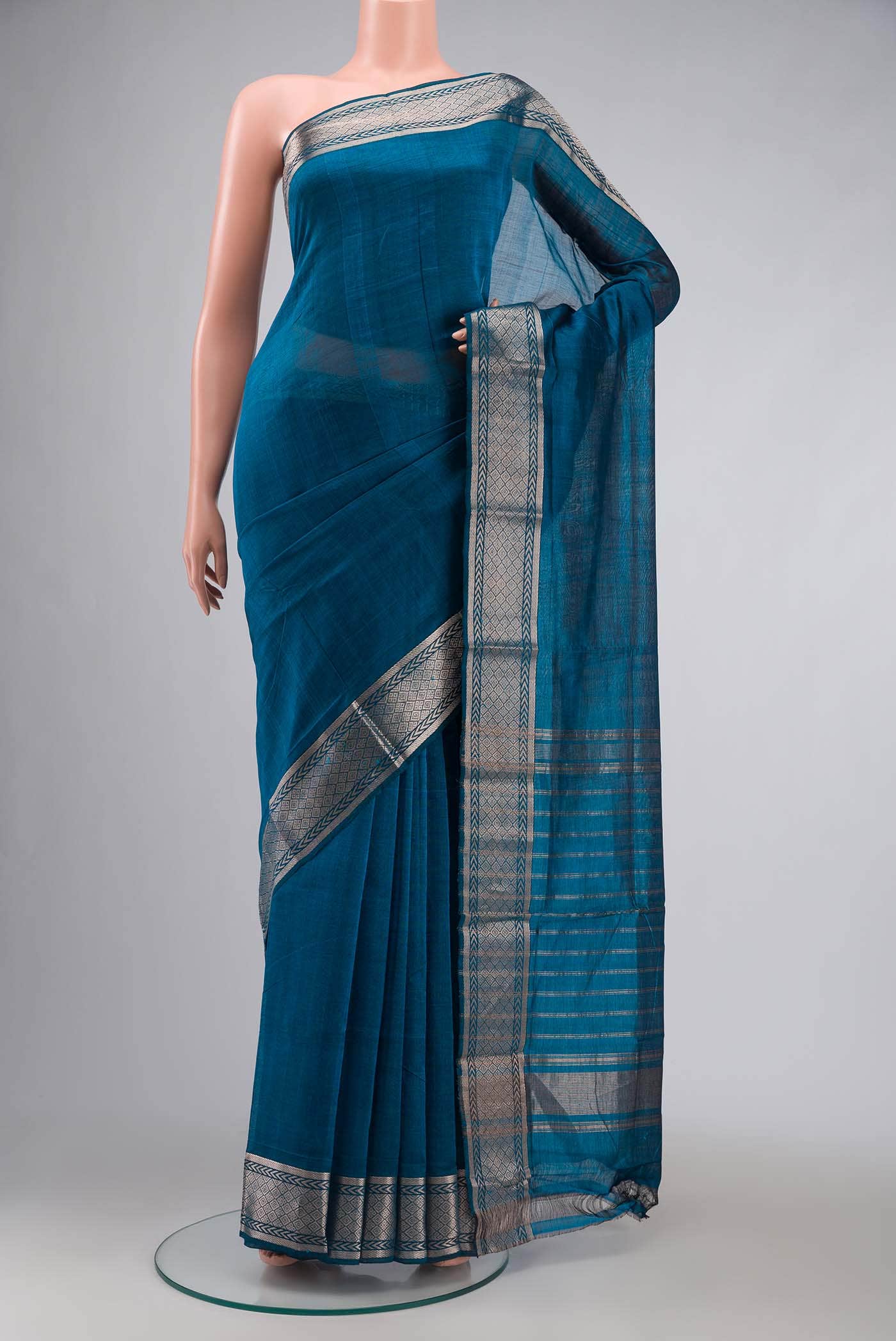 Blue Silk Cotton Saree