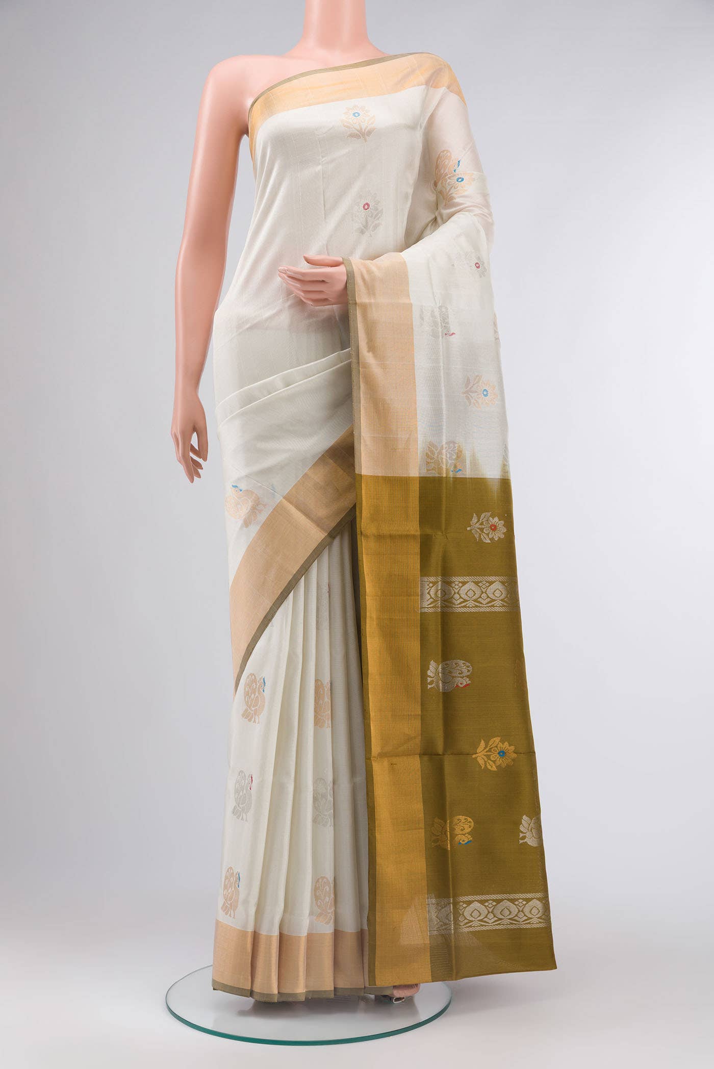 Off White Uppada Silk Saree