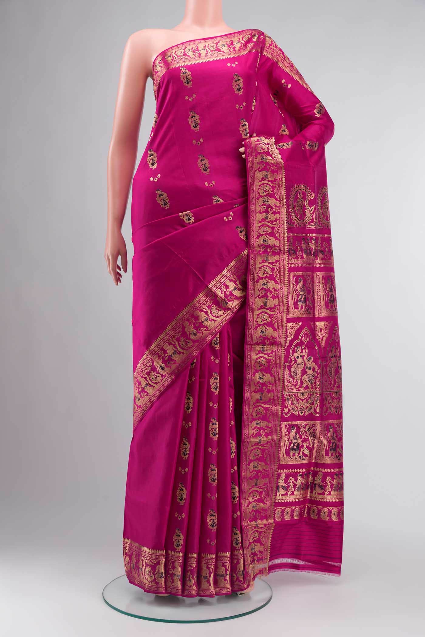 Pink Baluchari Silk Saree