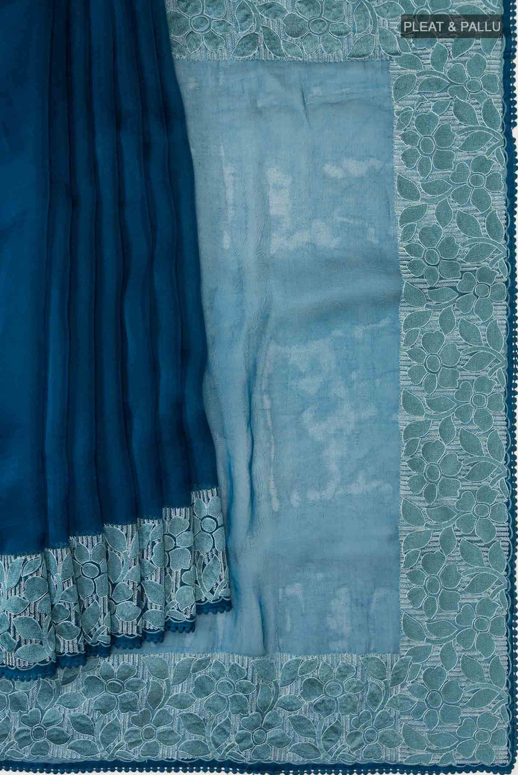 Blue Organza Silk Saree