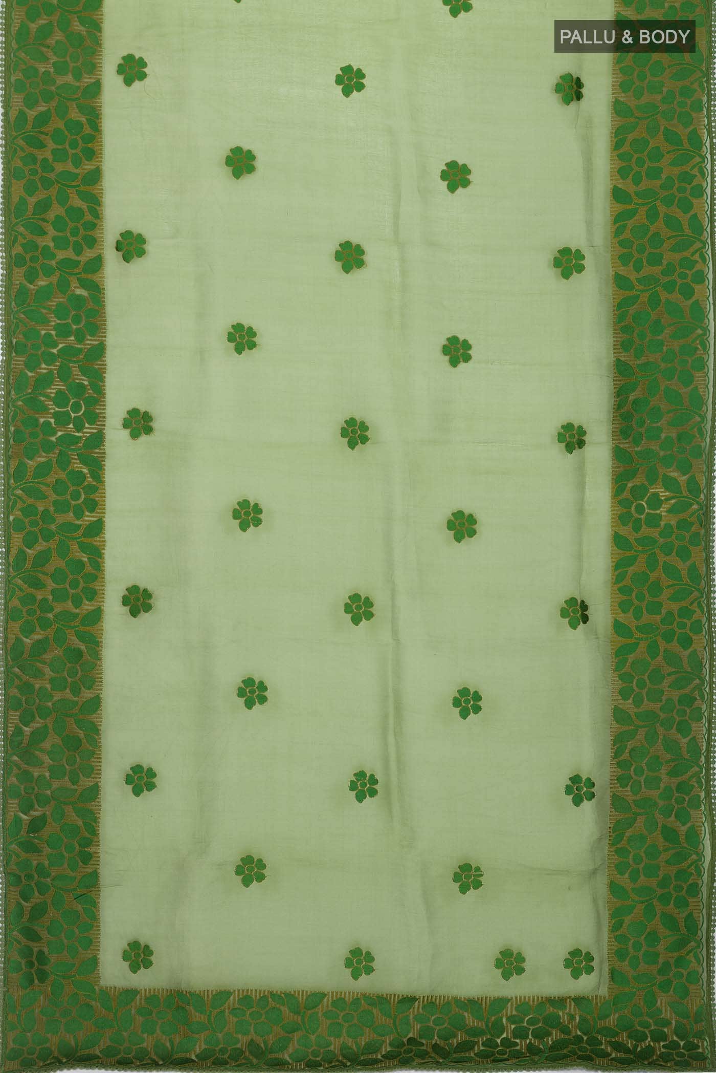 Green Organza Silk Saree