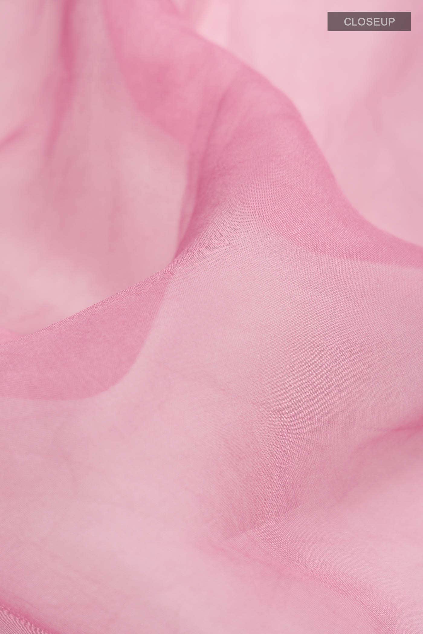 Pink Organza Silk Saree