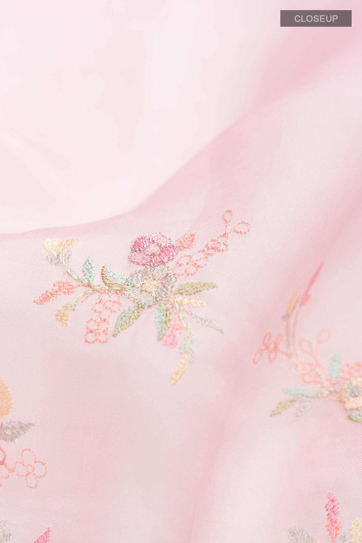 Rose pink Organza Silk Saree