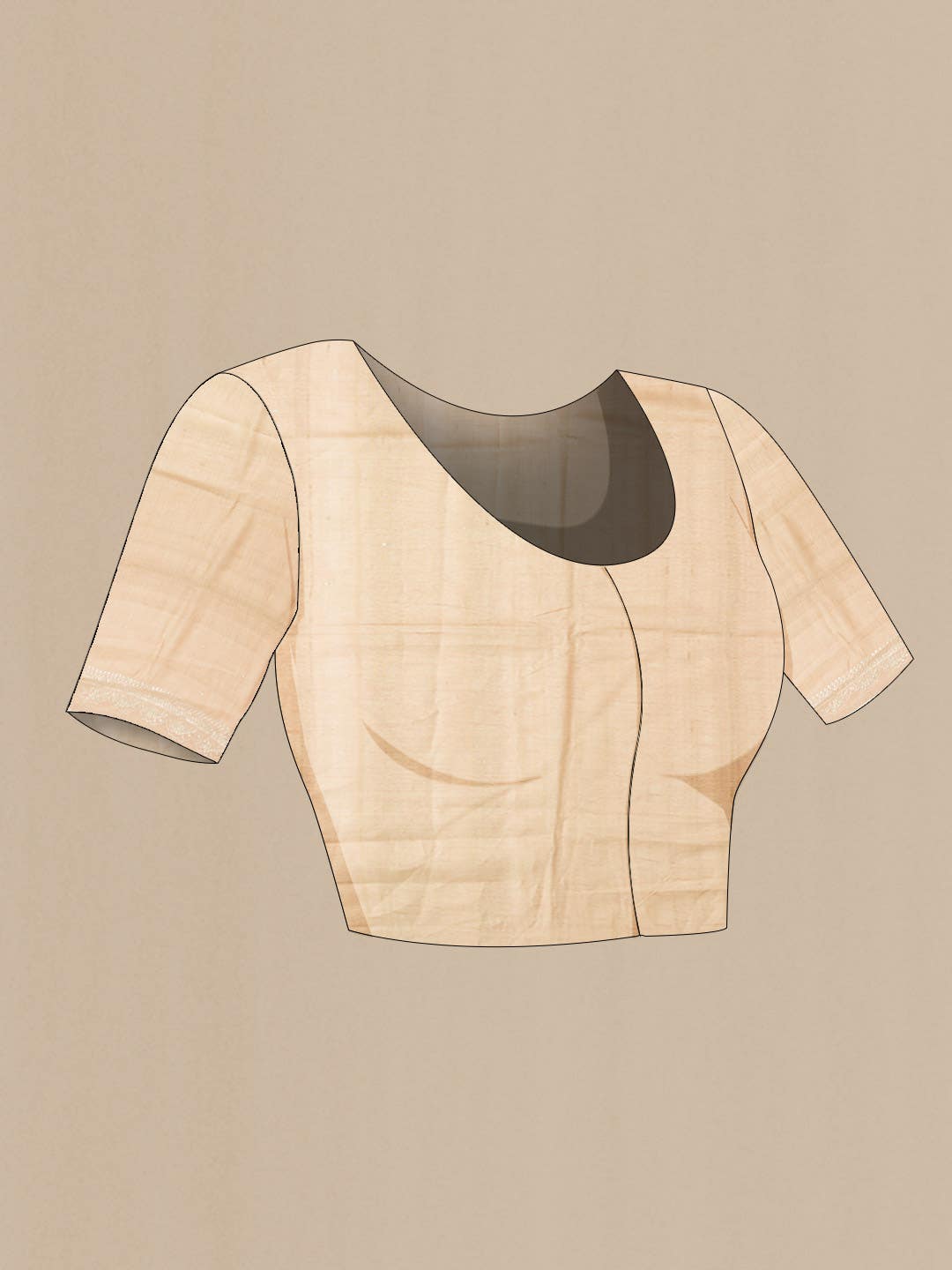 Beige Tussar Silk Saree