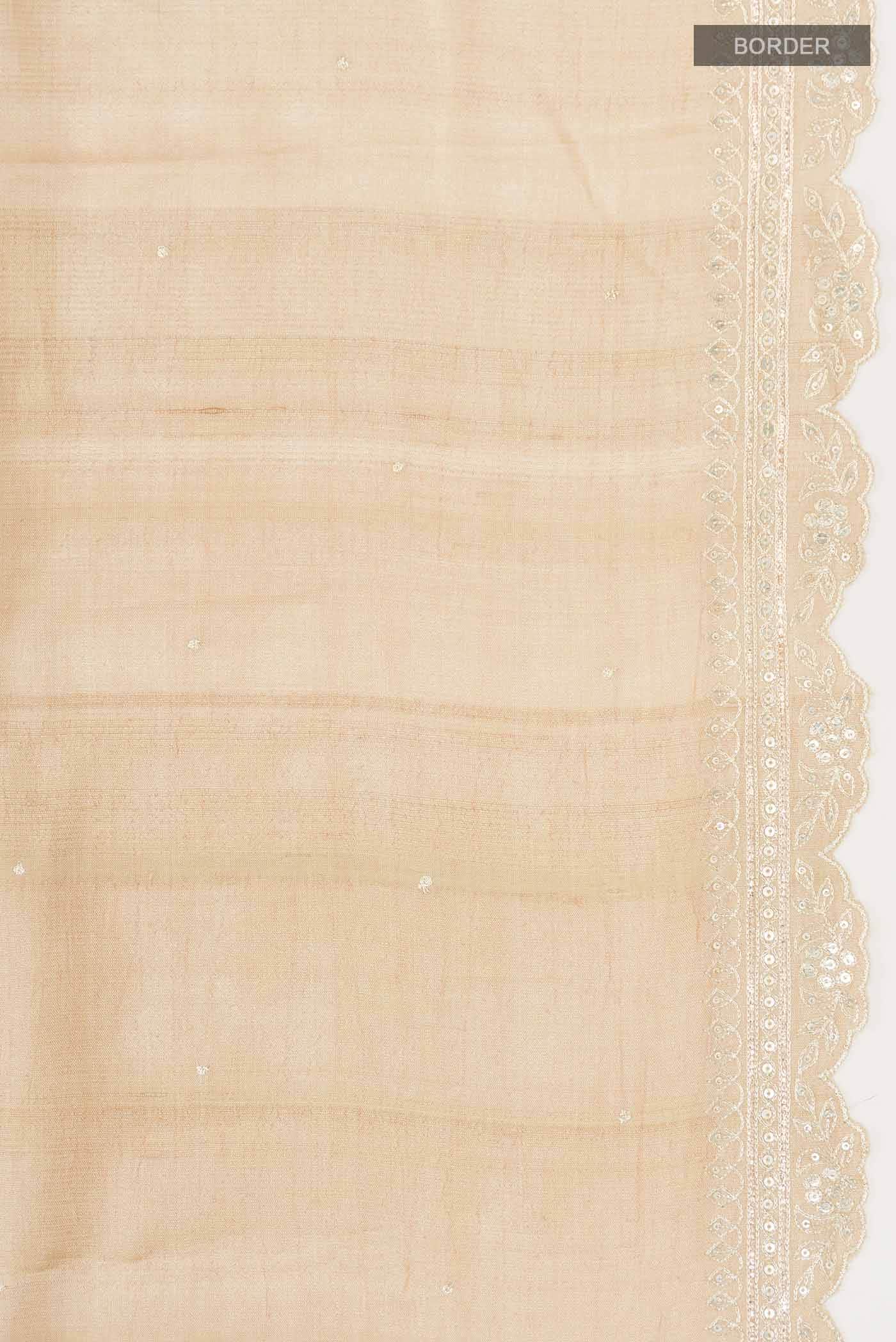 Beige Tussar Silk Saree
