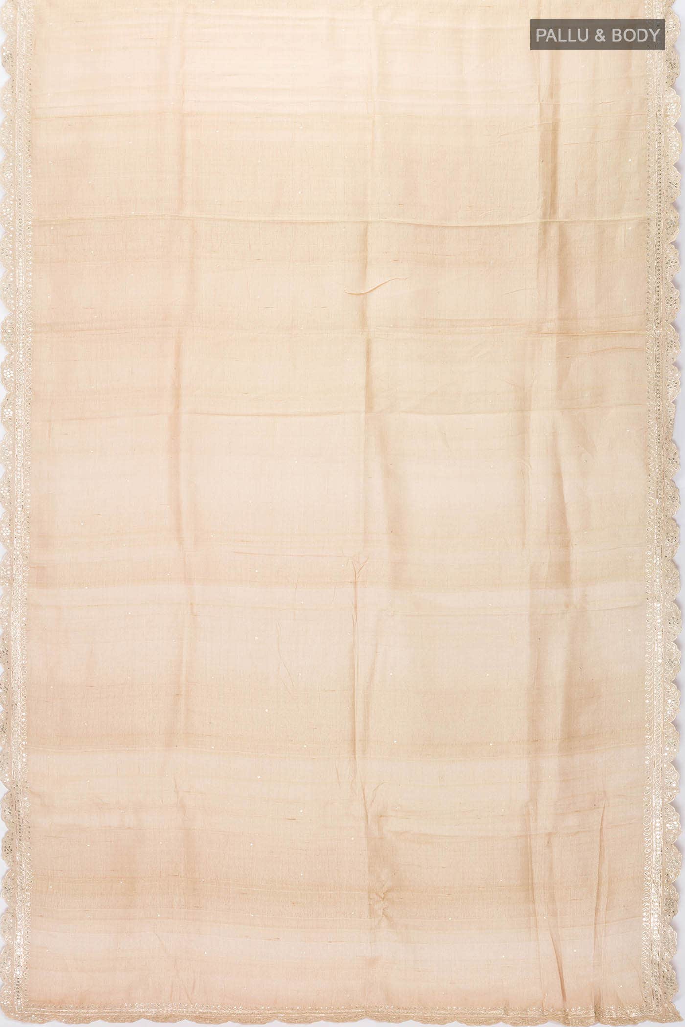 Beige Tussar Silk Saree