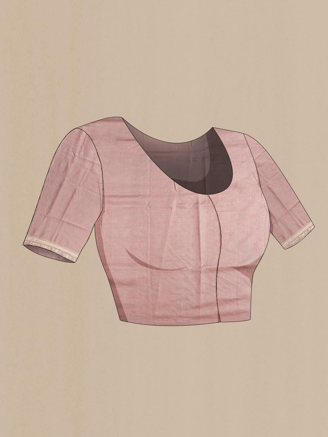 Rose Gold Tussar Silk Saree