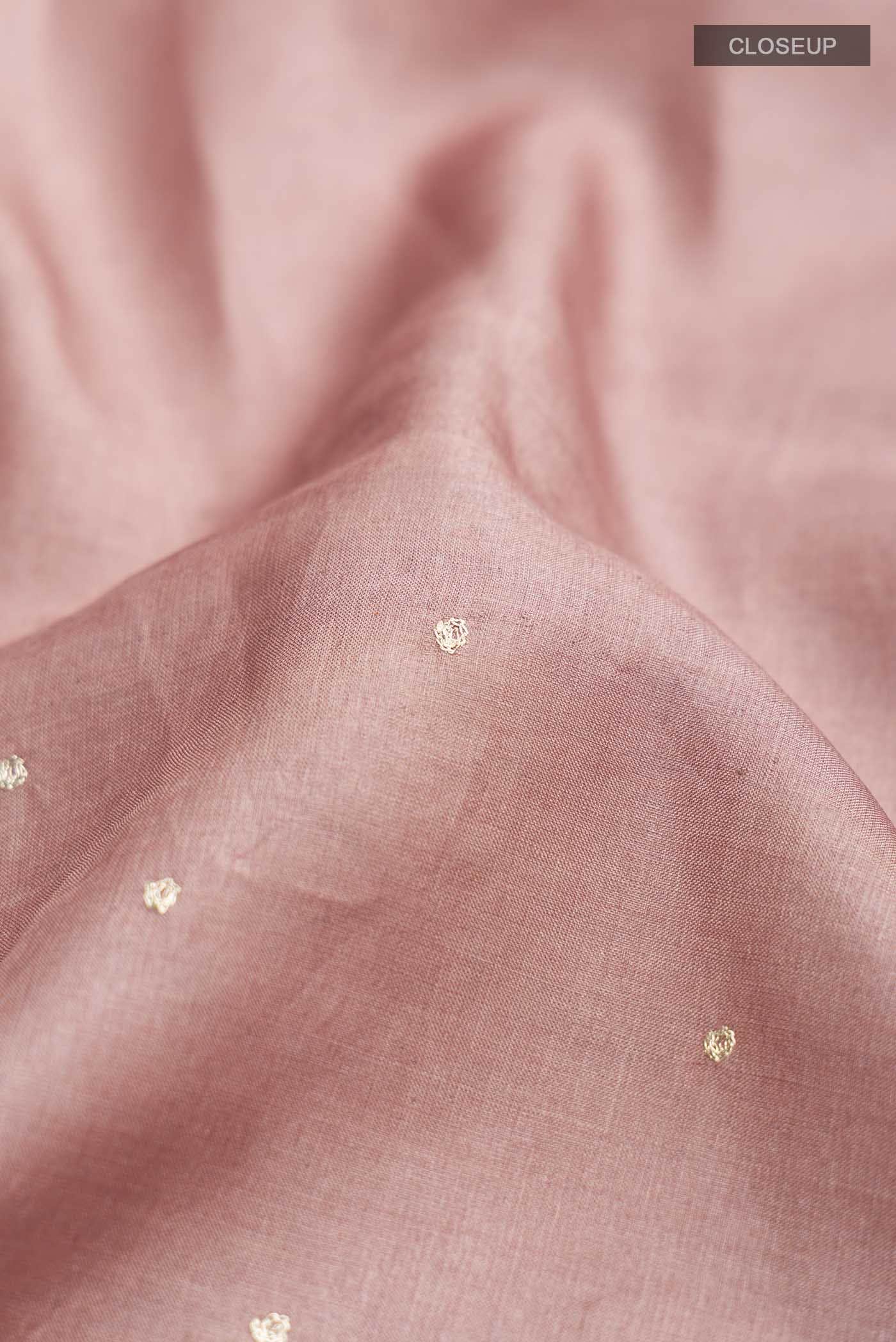 Rose Gold Tussar Silk Saree