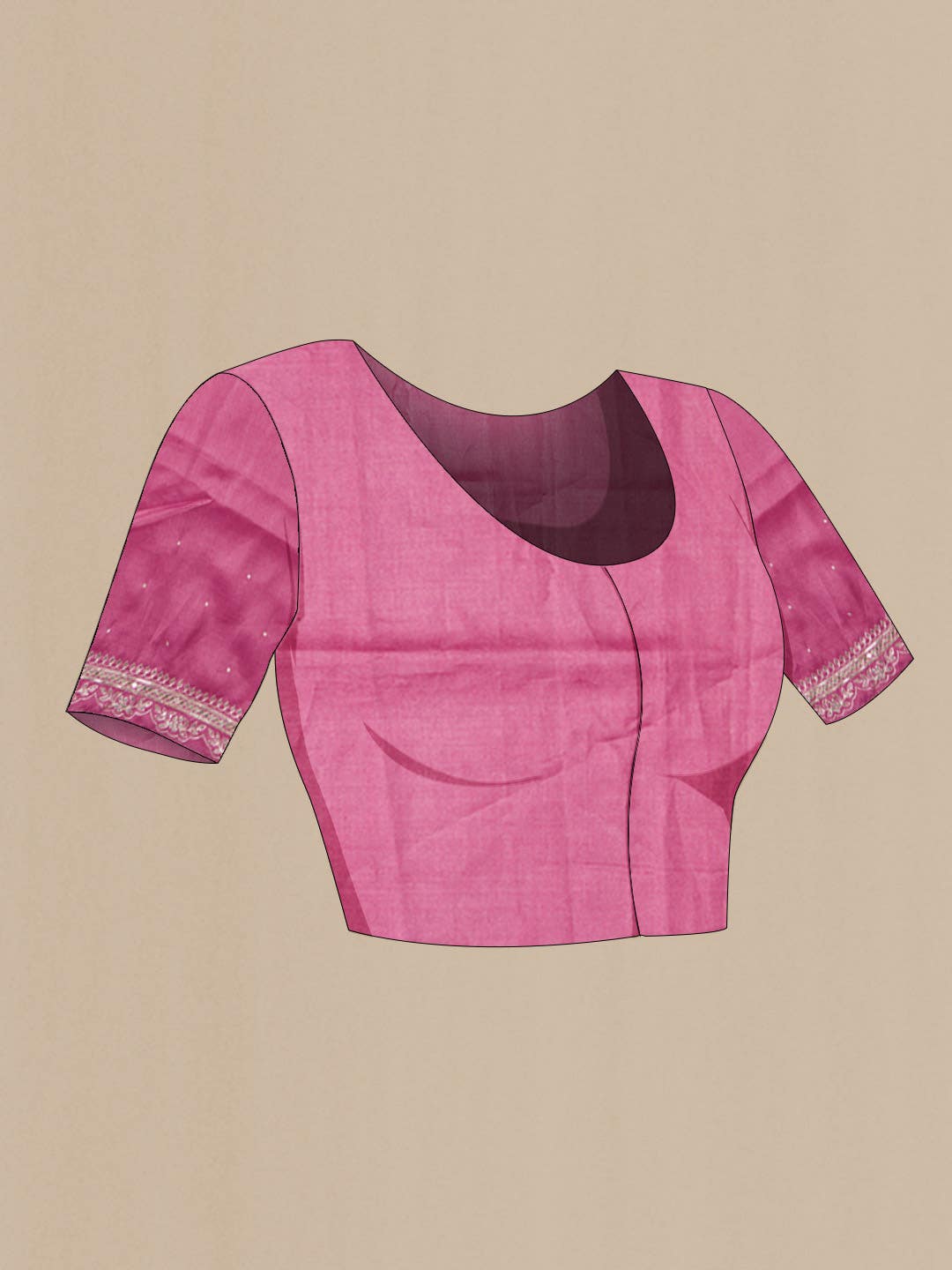Pink Tussar Silk Saree