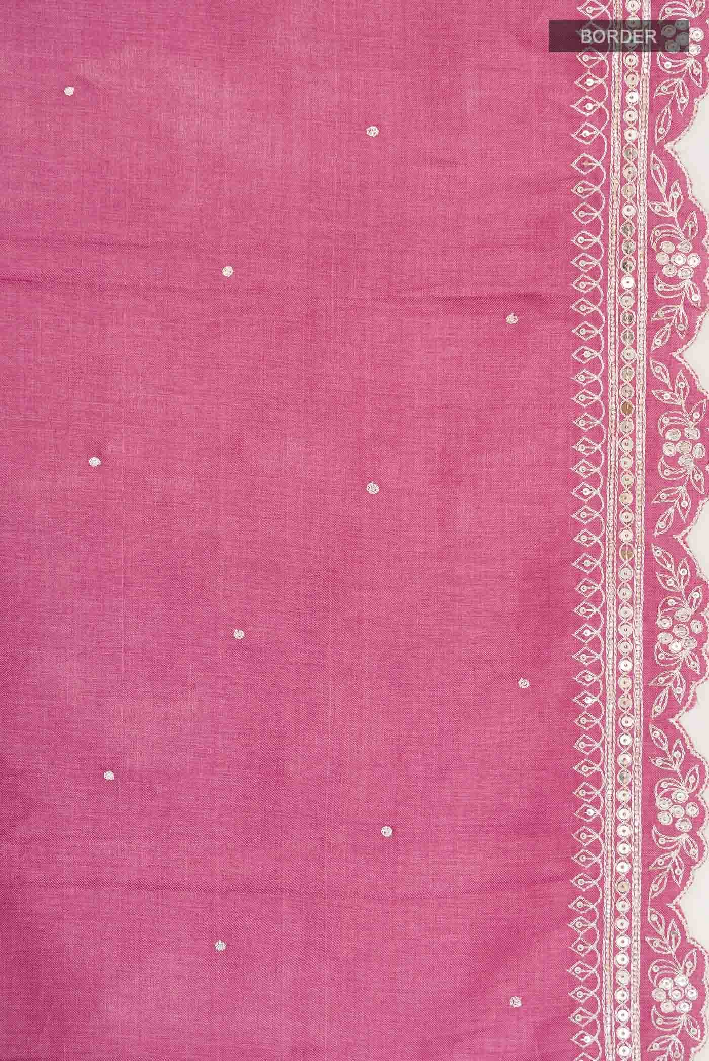 Pink Tussar Silk Saree