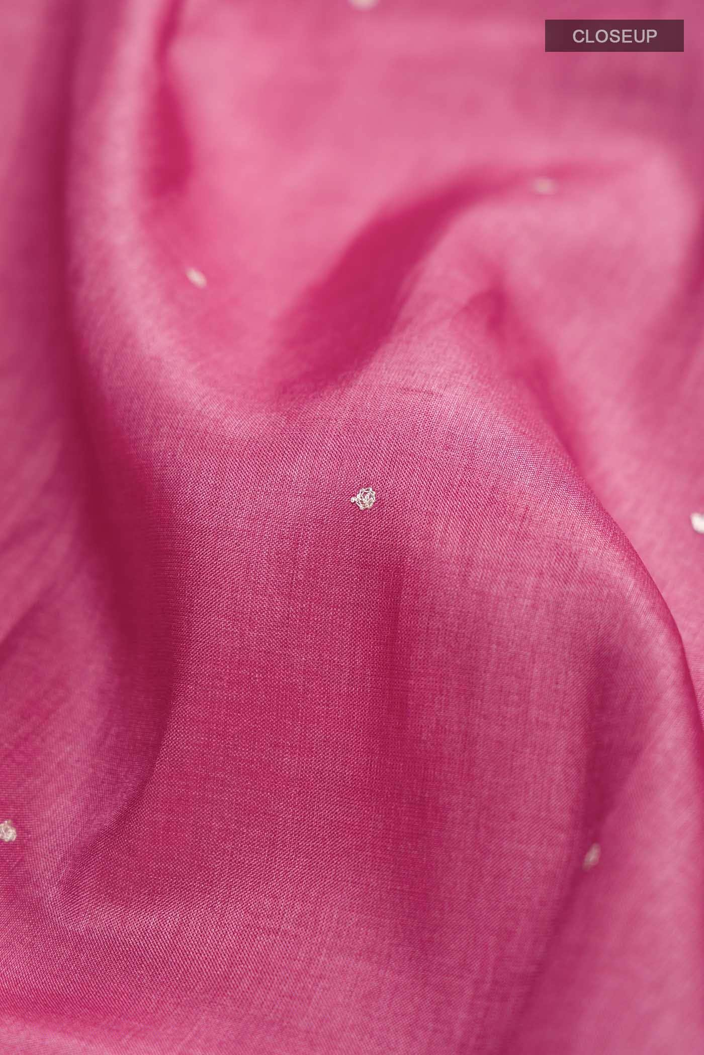 Pink Tussar Silk Saree