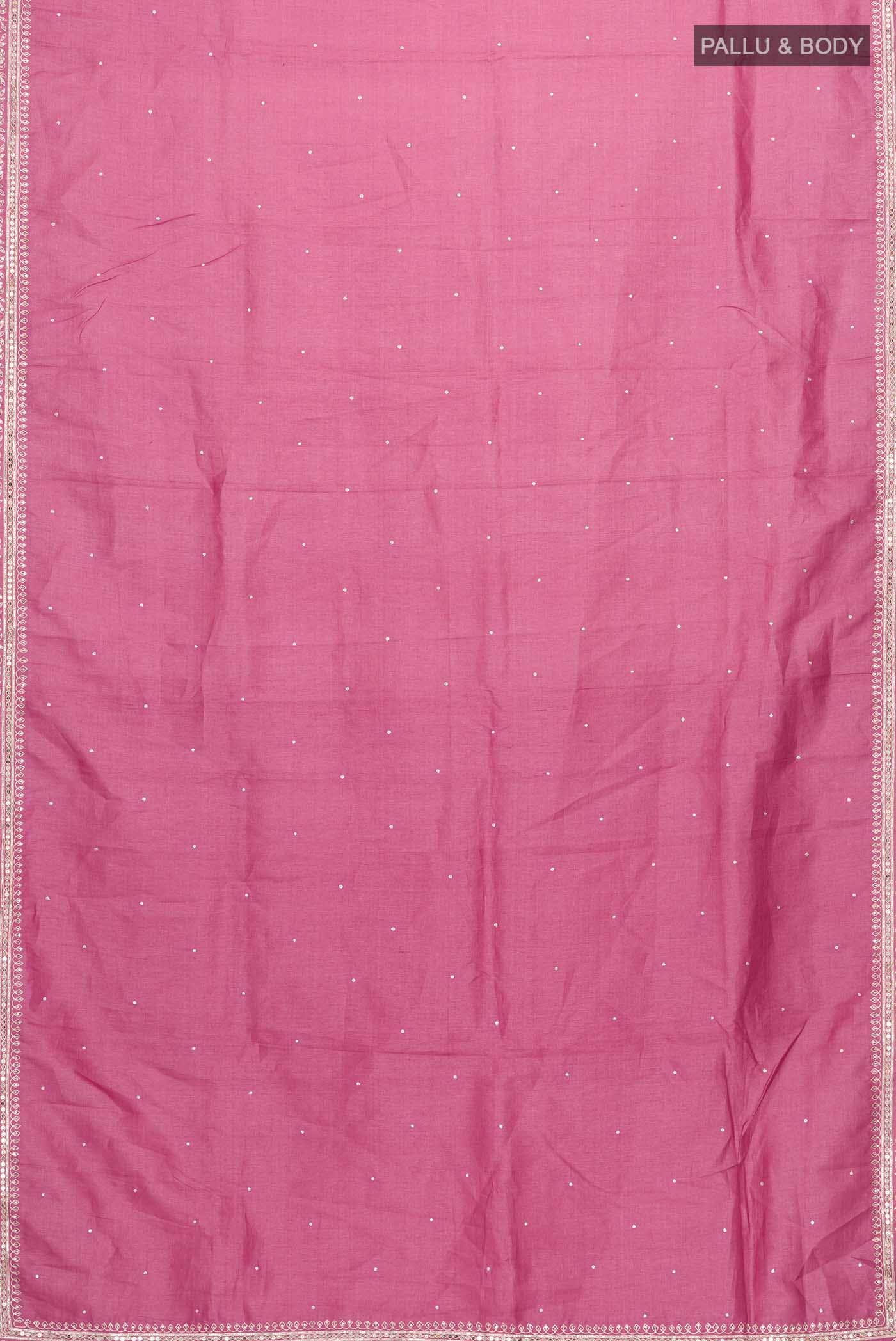 Pink Tussar Silk Saree