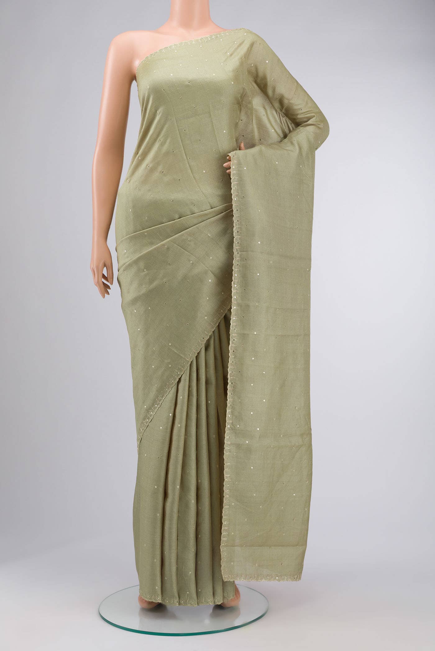Green Tussar Silk Saree