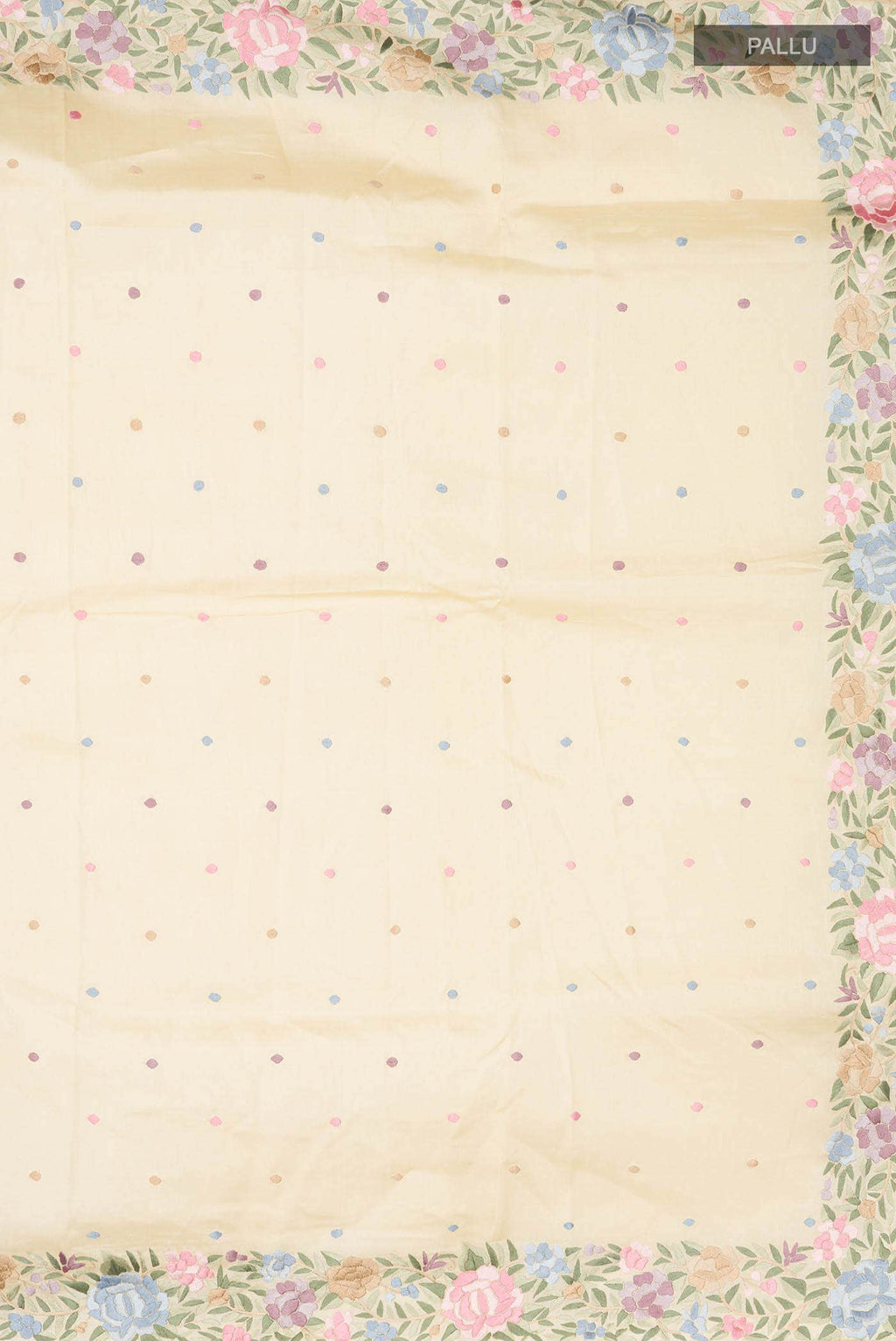 Beige Tussar Silk Saree