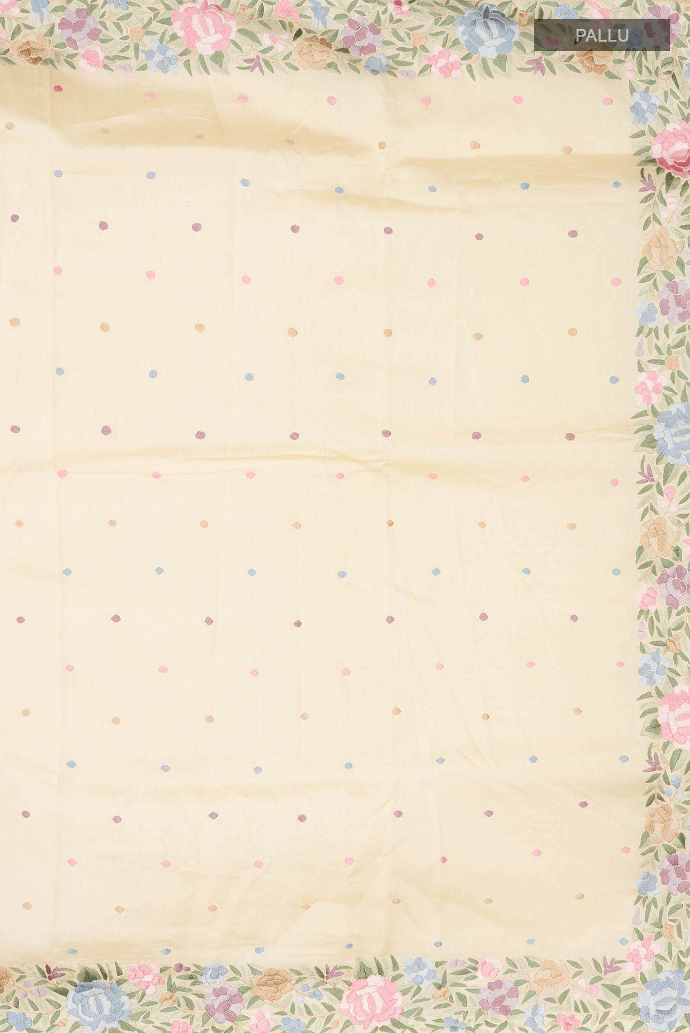 Beige Tussar Silk Saree