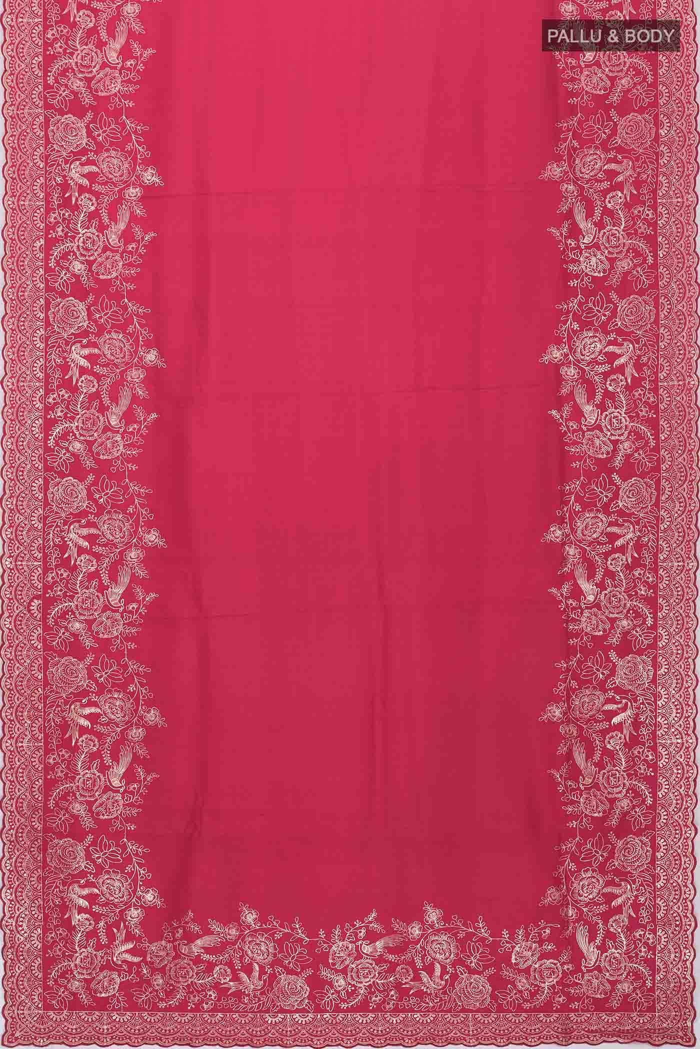Red Bhagalpuri Tussar Silk Saree