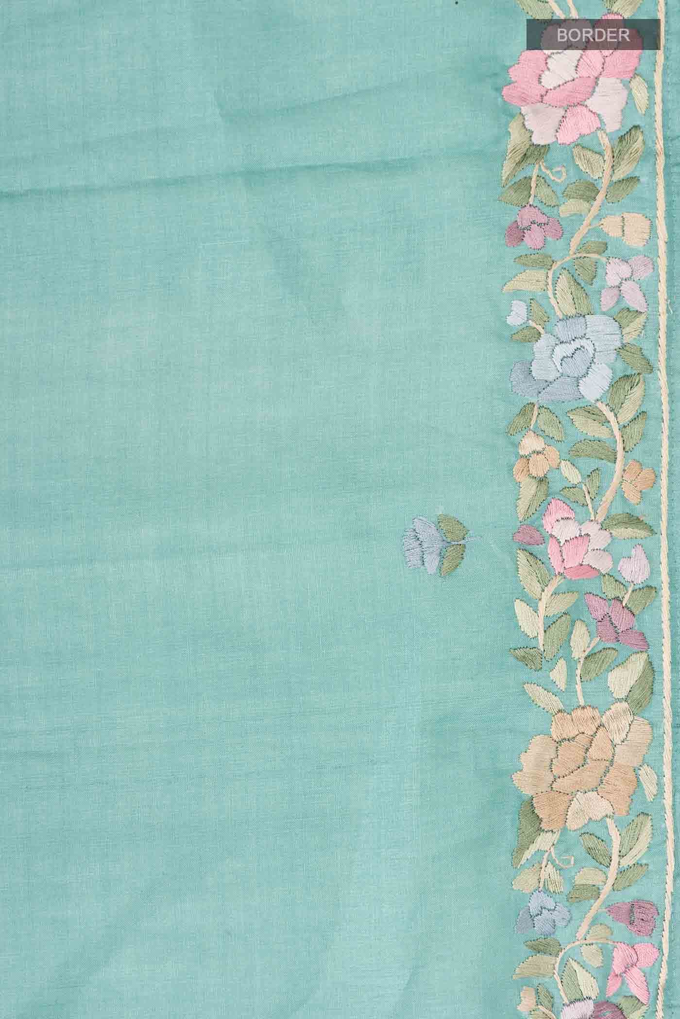 Blue Tussar Silk Saree