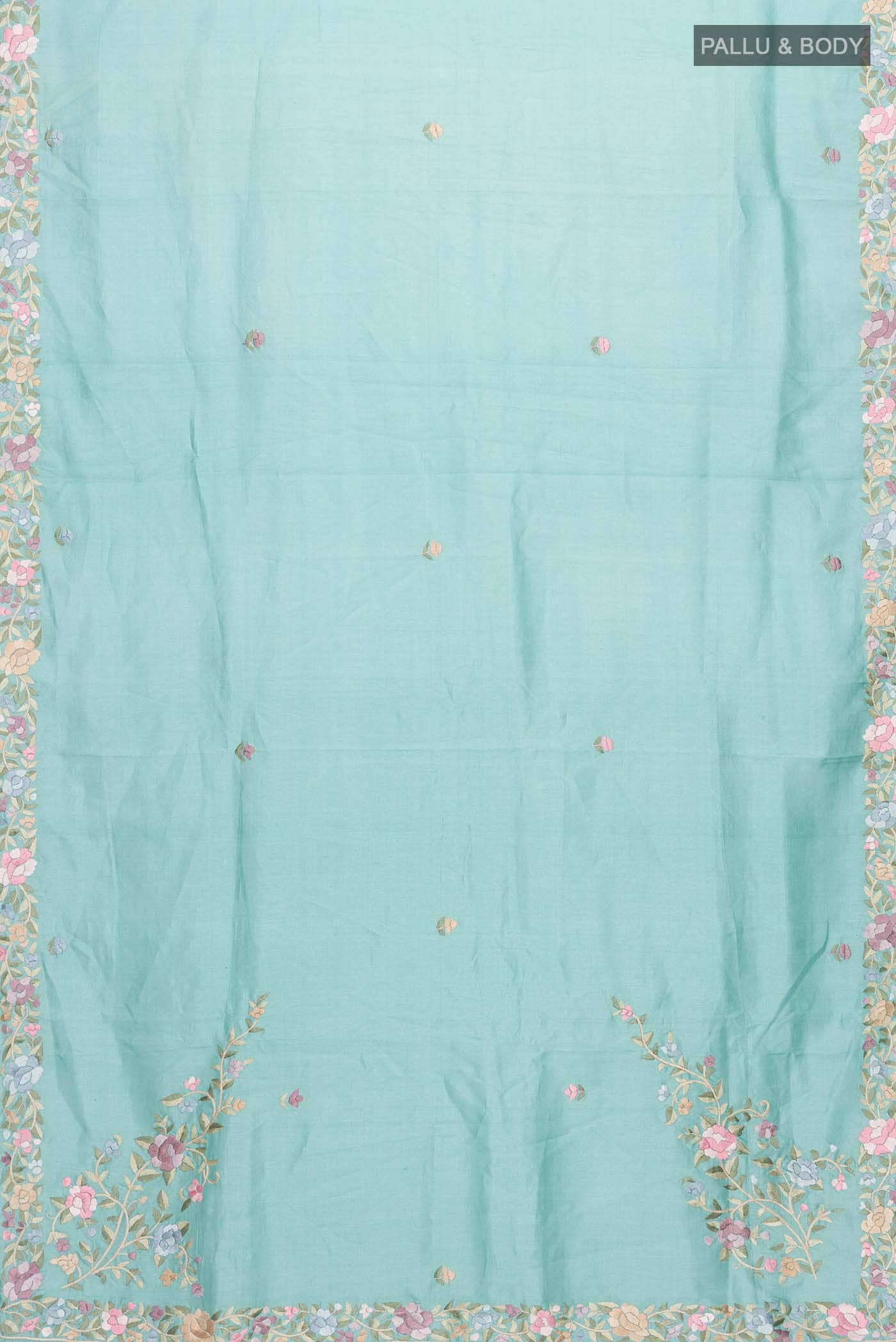 Blue Tussar Silk Saree