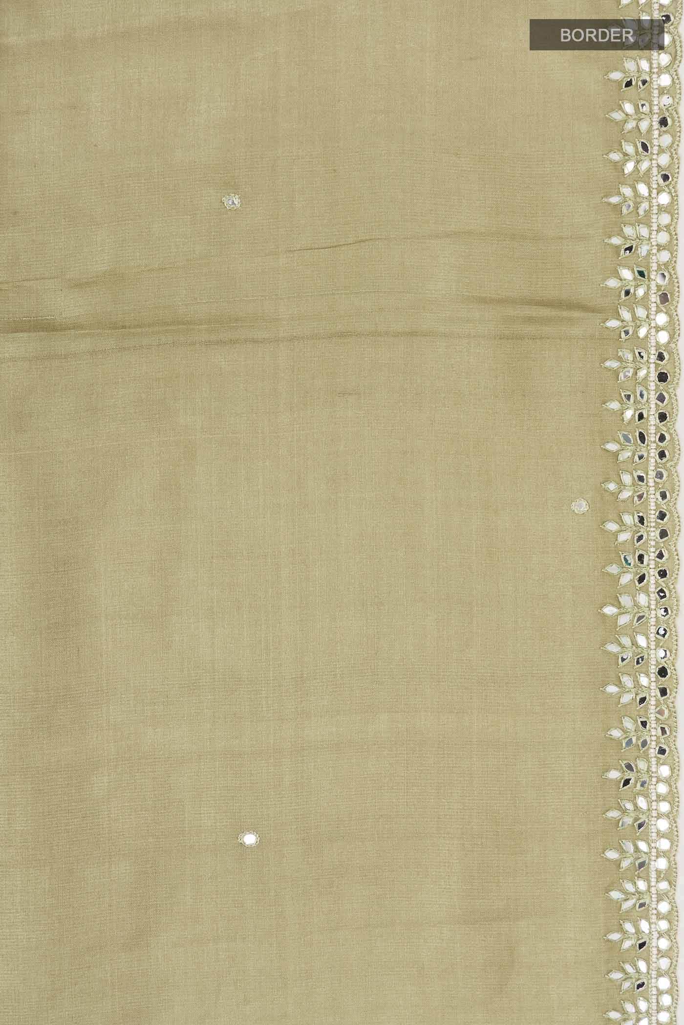 Sage Green Tussar Silk Saree
