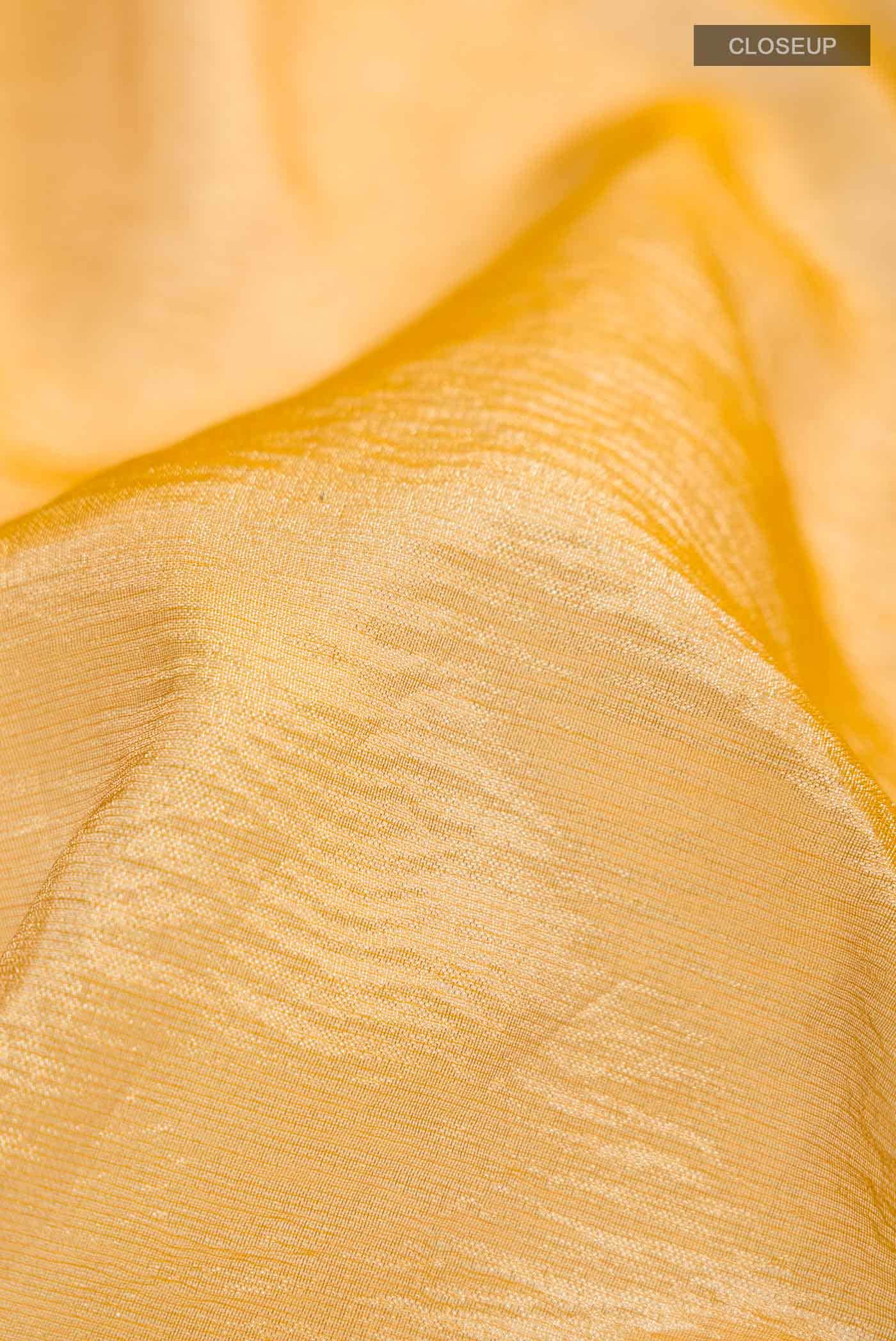 Yellow Tussar Silk Saree