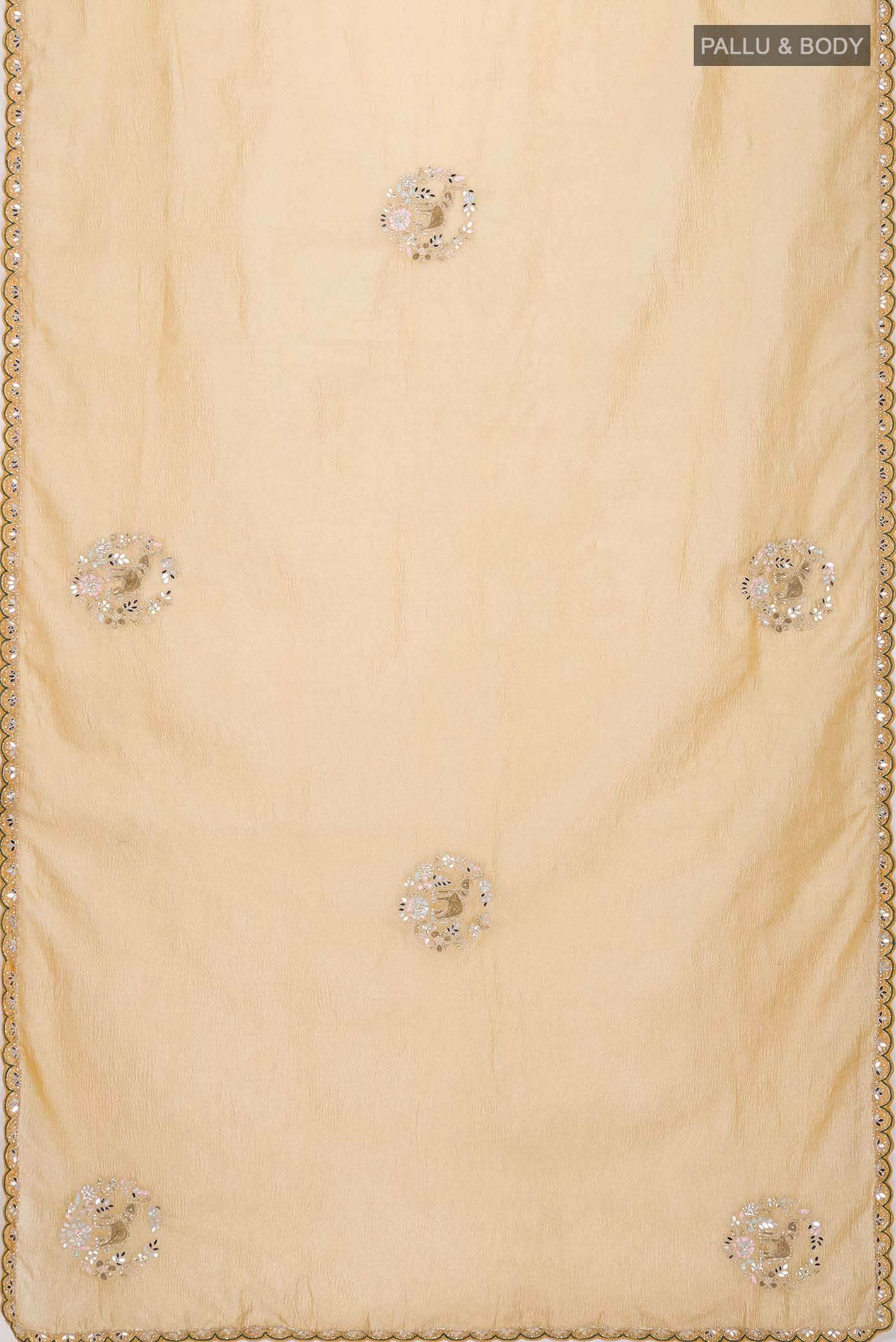 Yellow Tussar Silk Saree