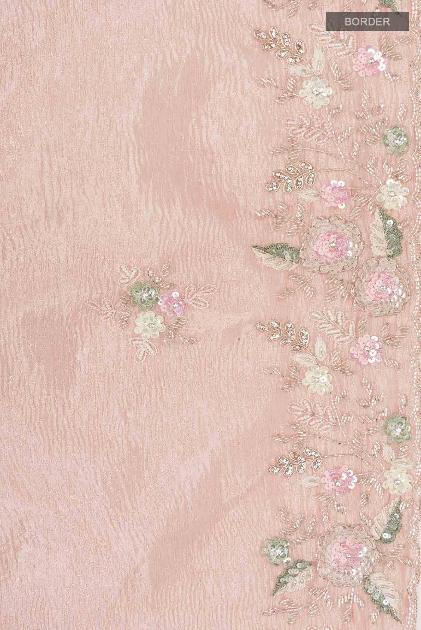 Peach Tissue Silk Saree