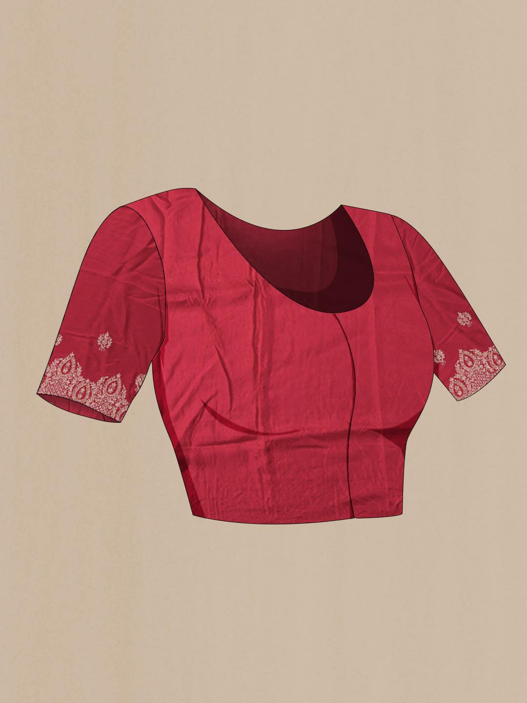 Maroon Organza Silk Saree
