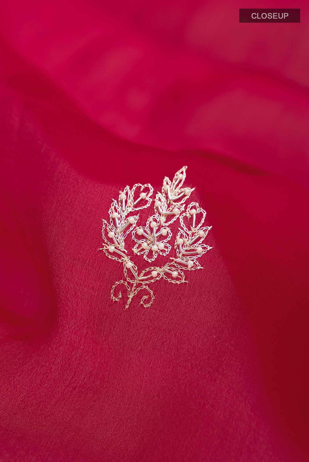 Maroon Organza Silk Saree