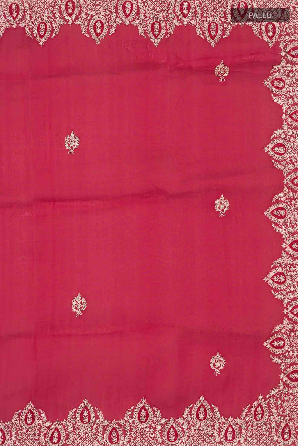 Maroon Organza Silk Saree