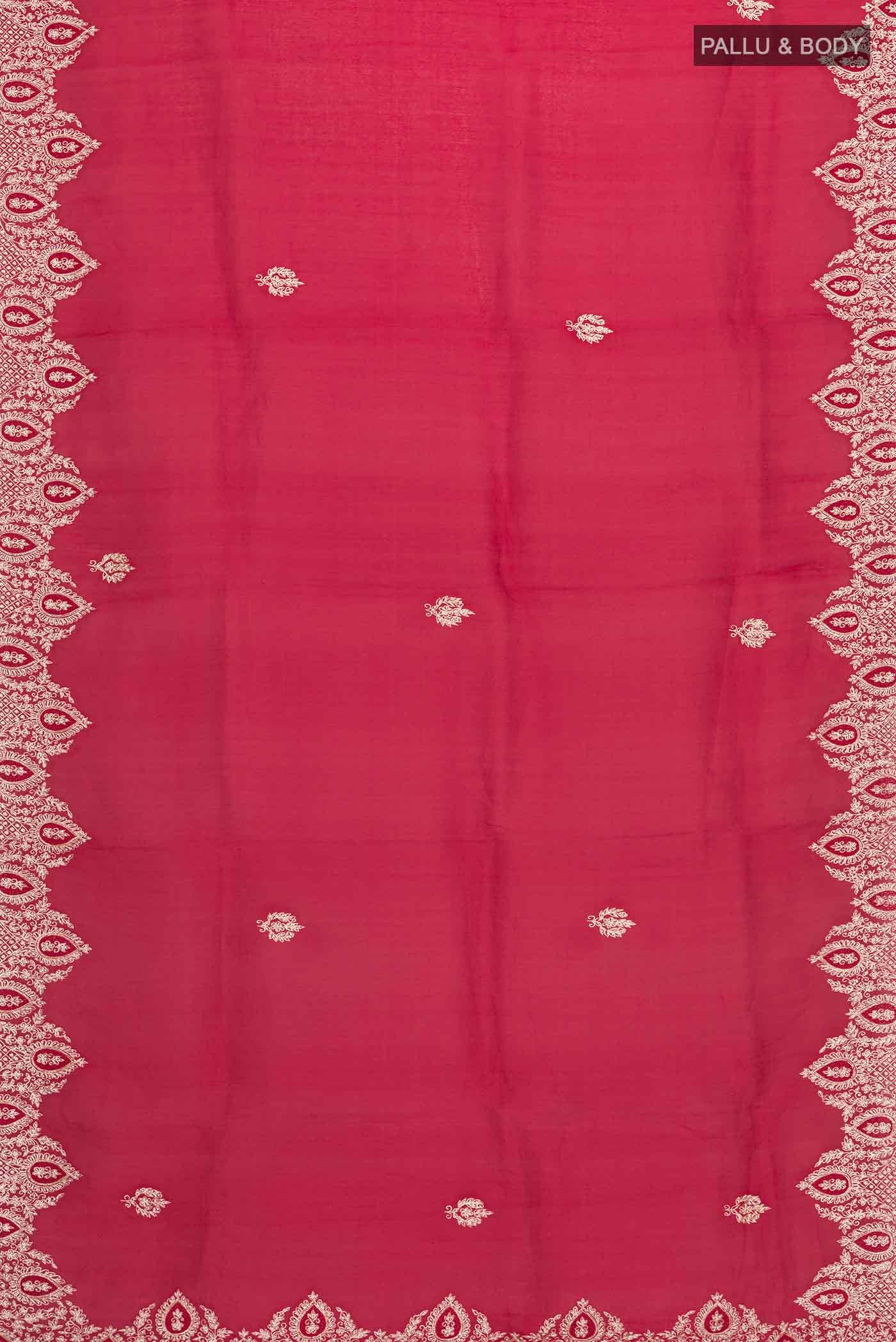 Maroon Organza Silk Saree